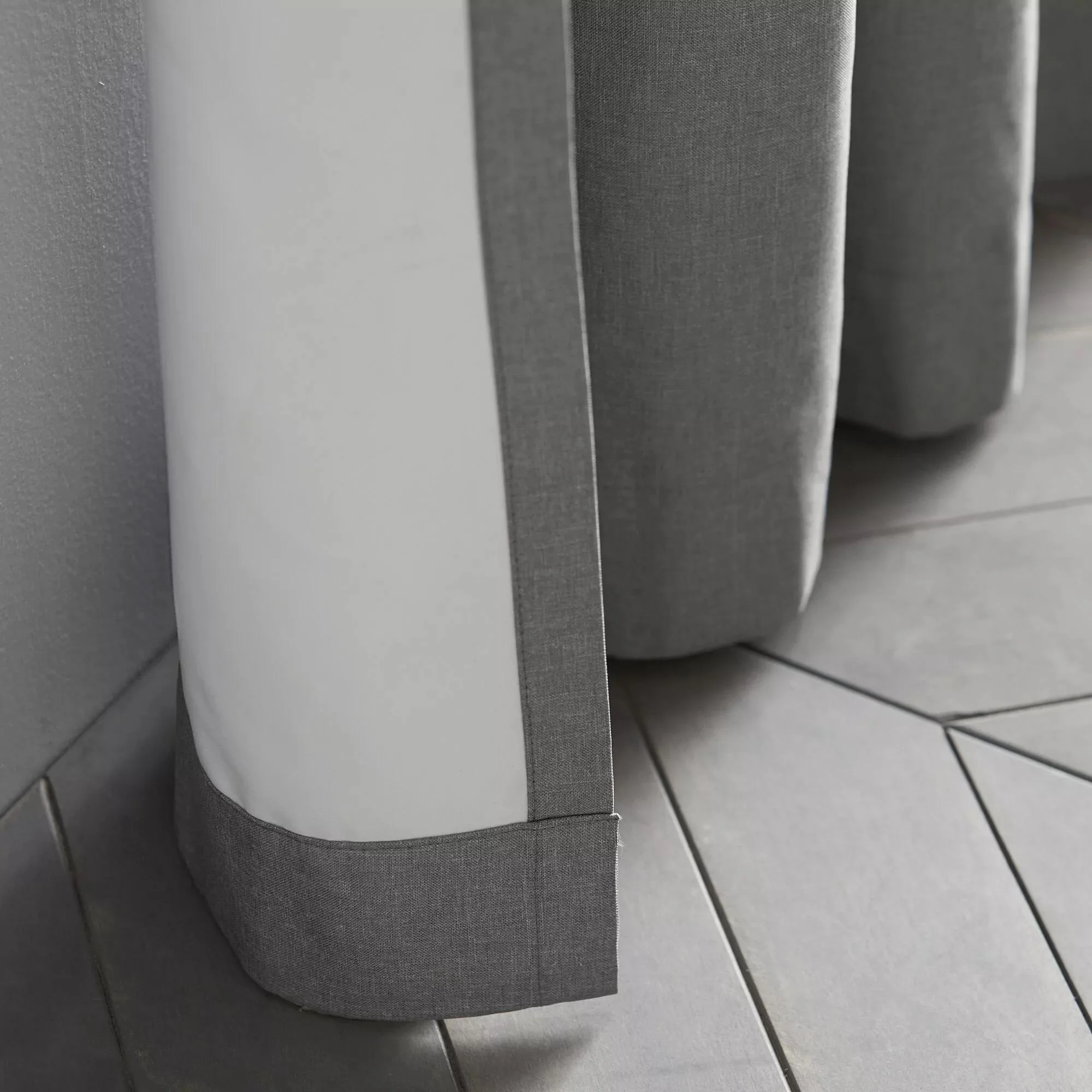 Light Grey Chambray Blackout Curtain - Image 2