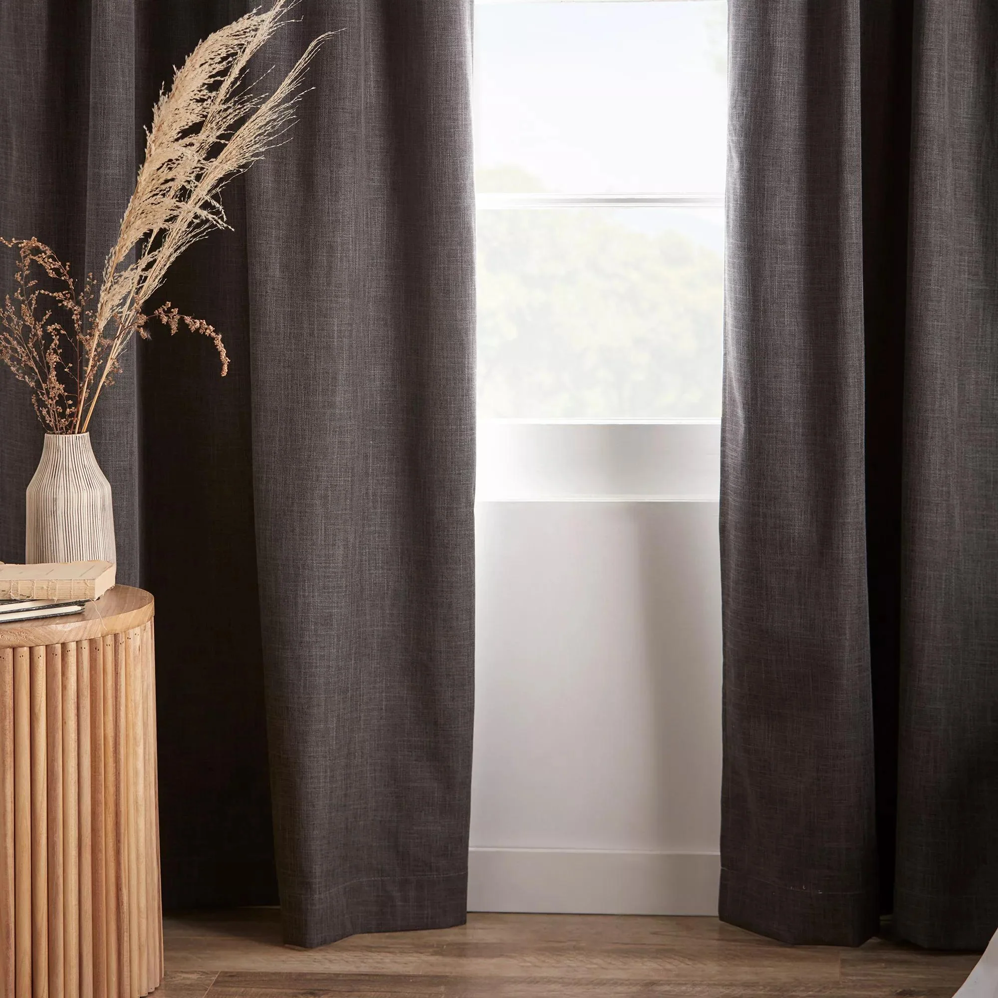 Charcoal Chita Back Tab Blackout Curtain - Image 10