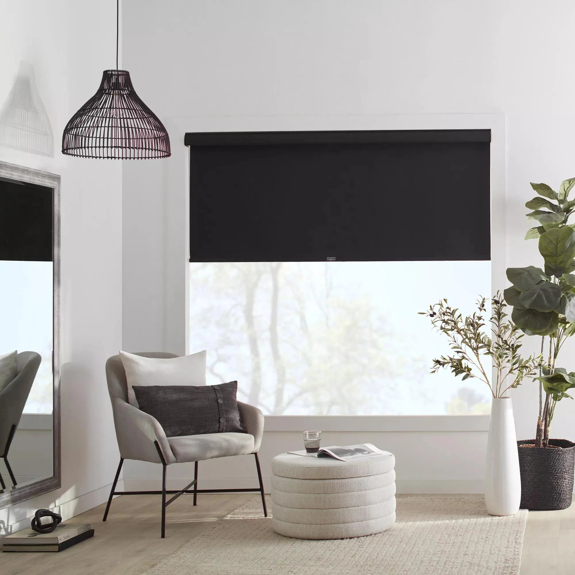 Black Chita Cordless Blackout Roller Shade - Image 4