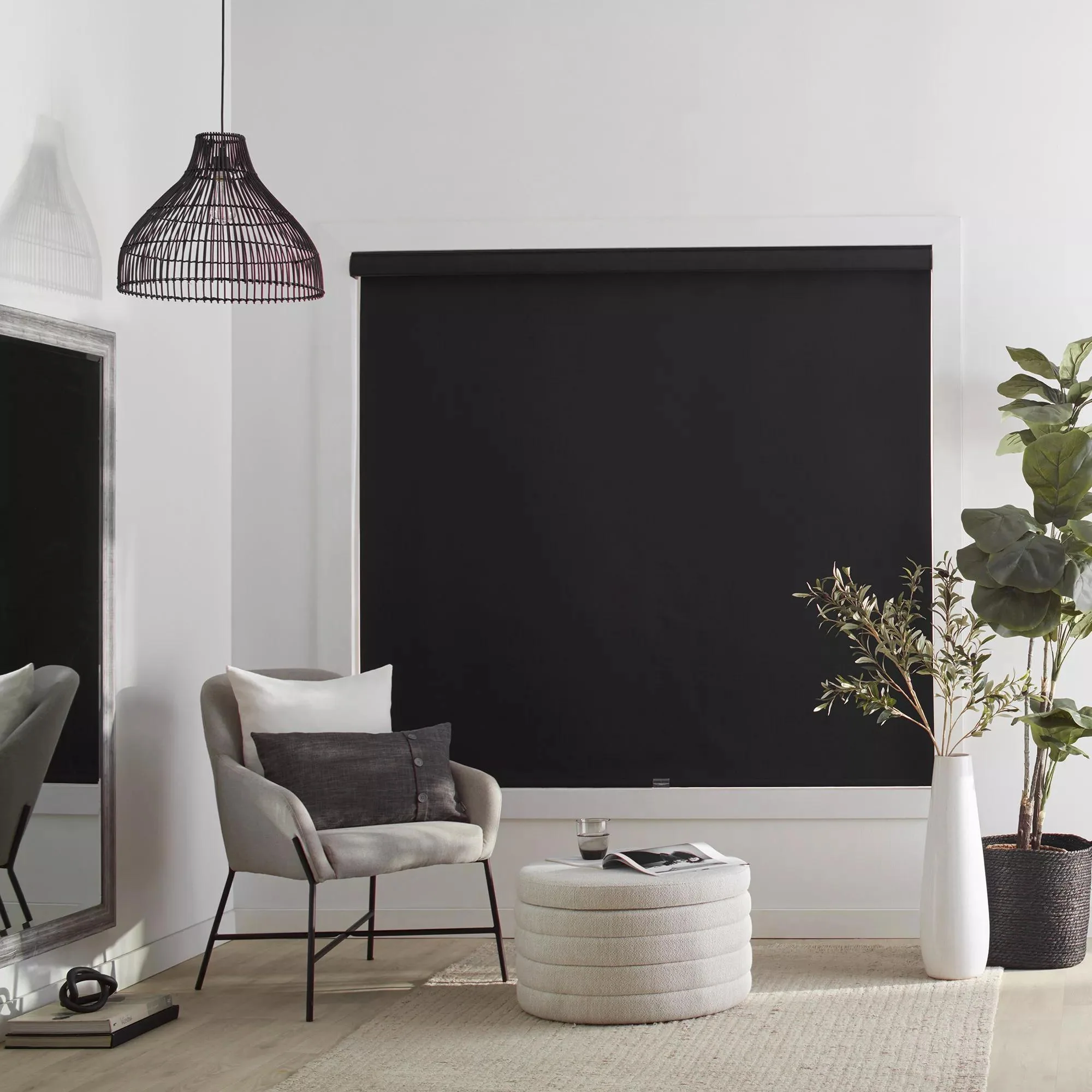 Black Chita Cordless Blackout Roller Shade - Image 6