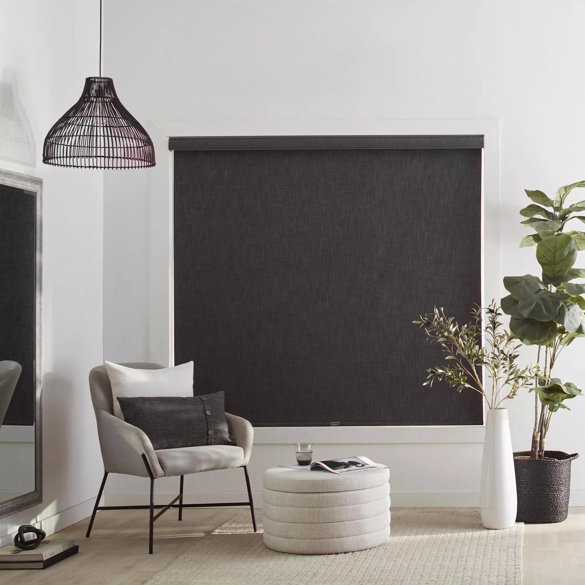 Charcoal Chita Cordless Blackout Roller Shade - Image 3