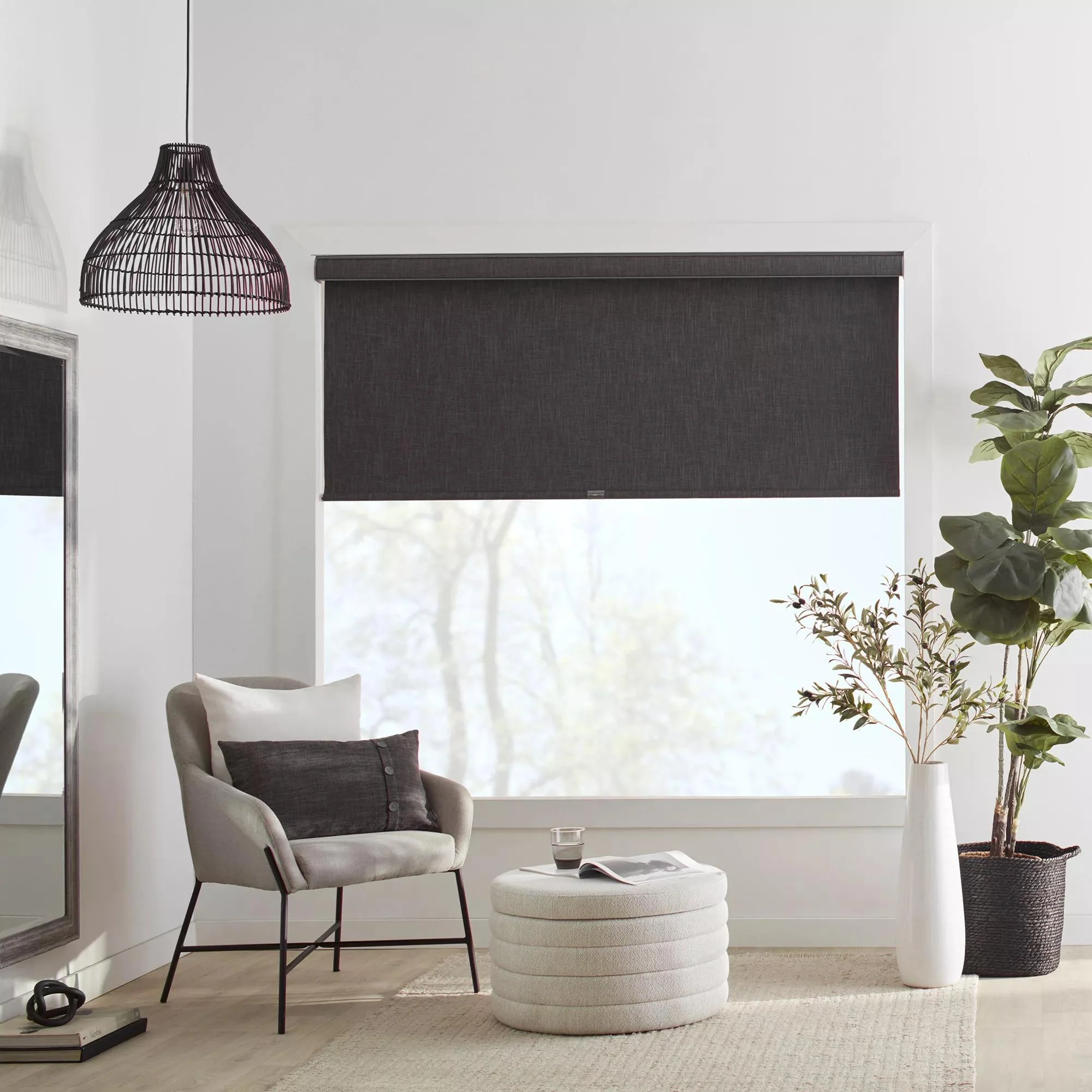 Charcoal Chita Cordless Blackout Roller Shade - Image 4