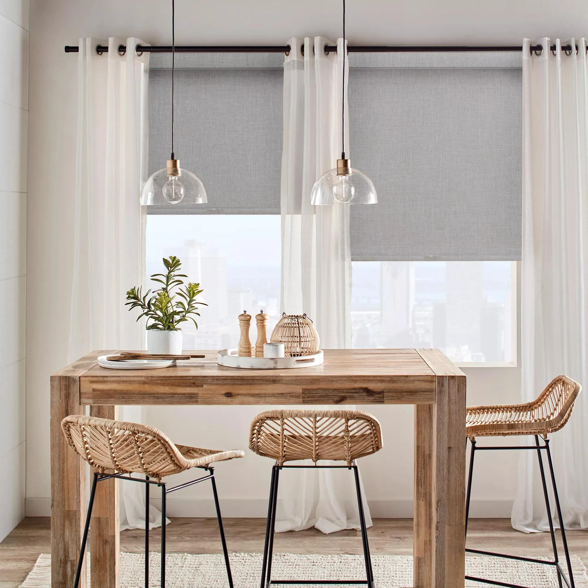 Light Grey Chita Cordless Blackout Roller Shade - Image 3