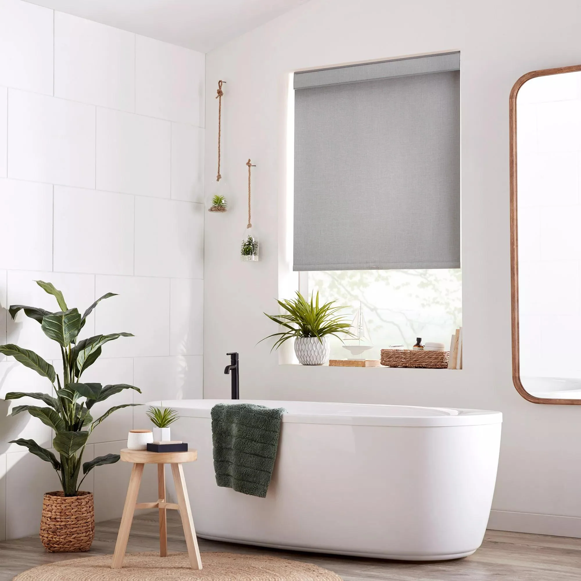 Light Grey Chita Cordless Blackout Roller Shade - Image 5