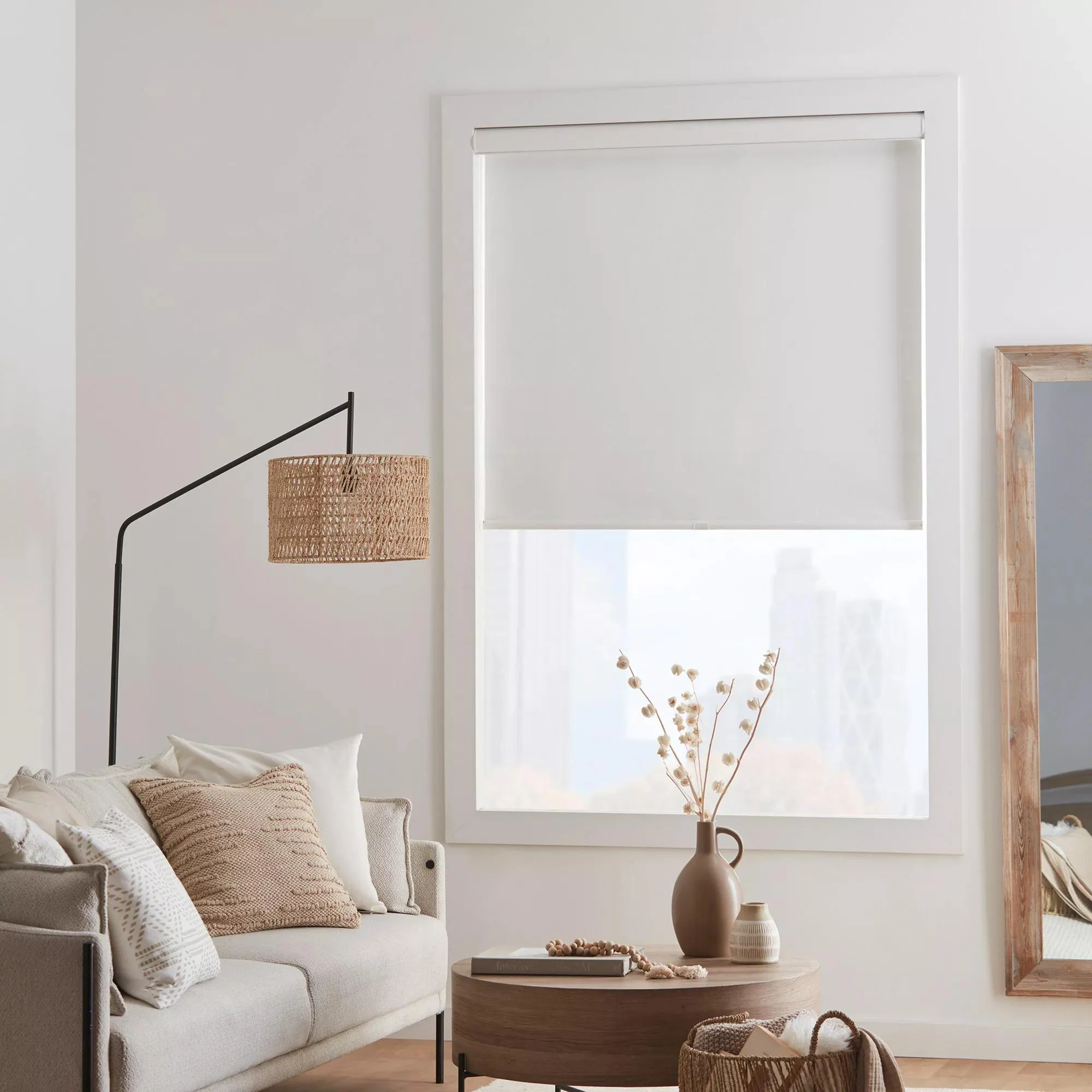 Off White Chita Cordless Blackout Roller Shade - Image 4