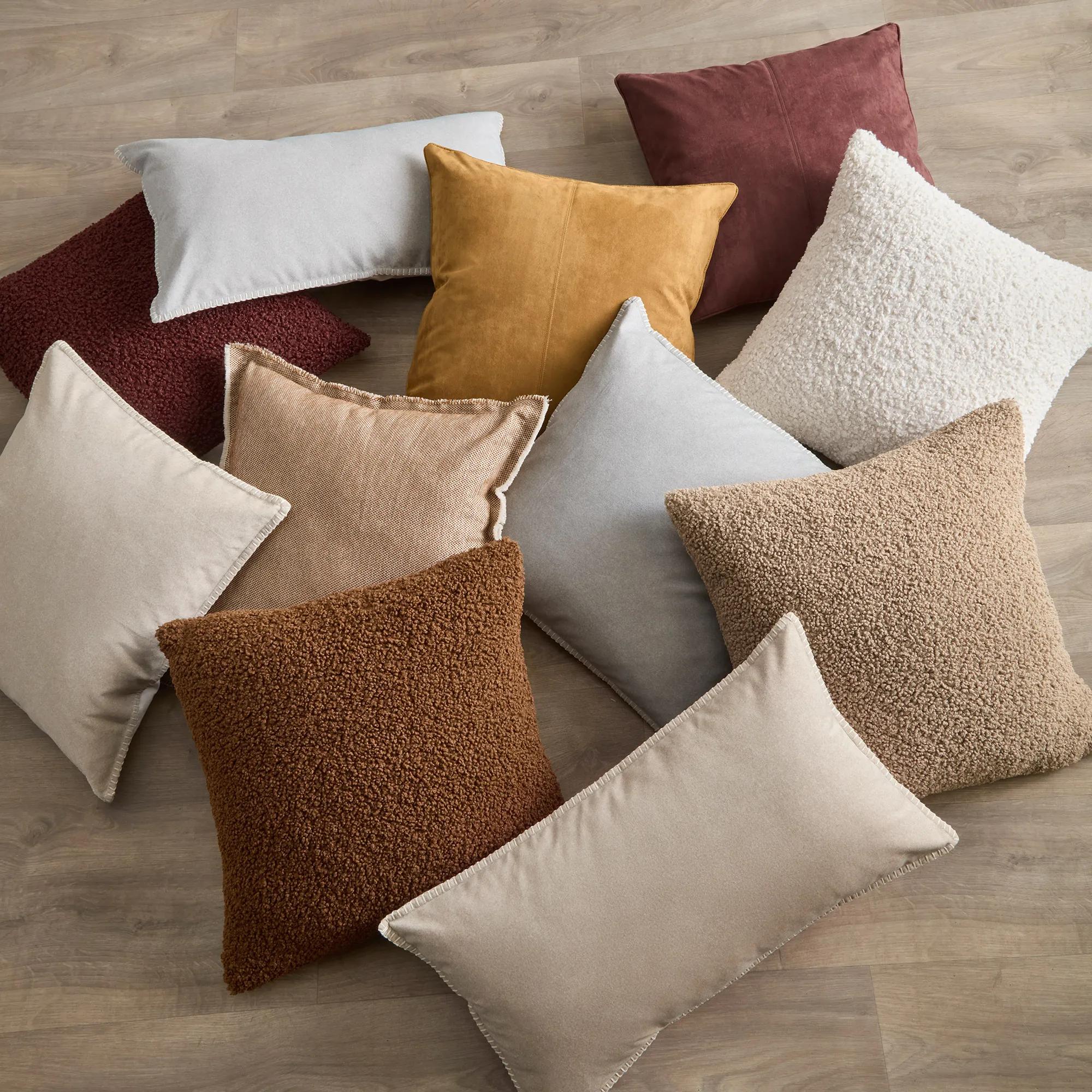 Beige Doodle Boucle Decorative Throw Pillow - Image 11