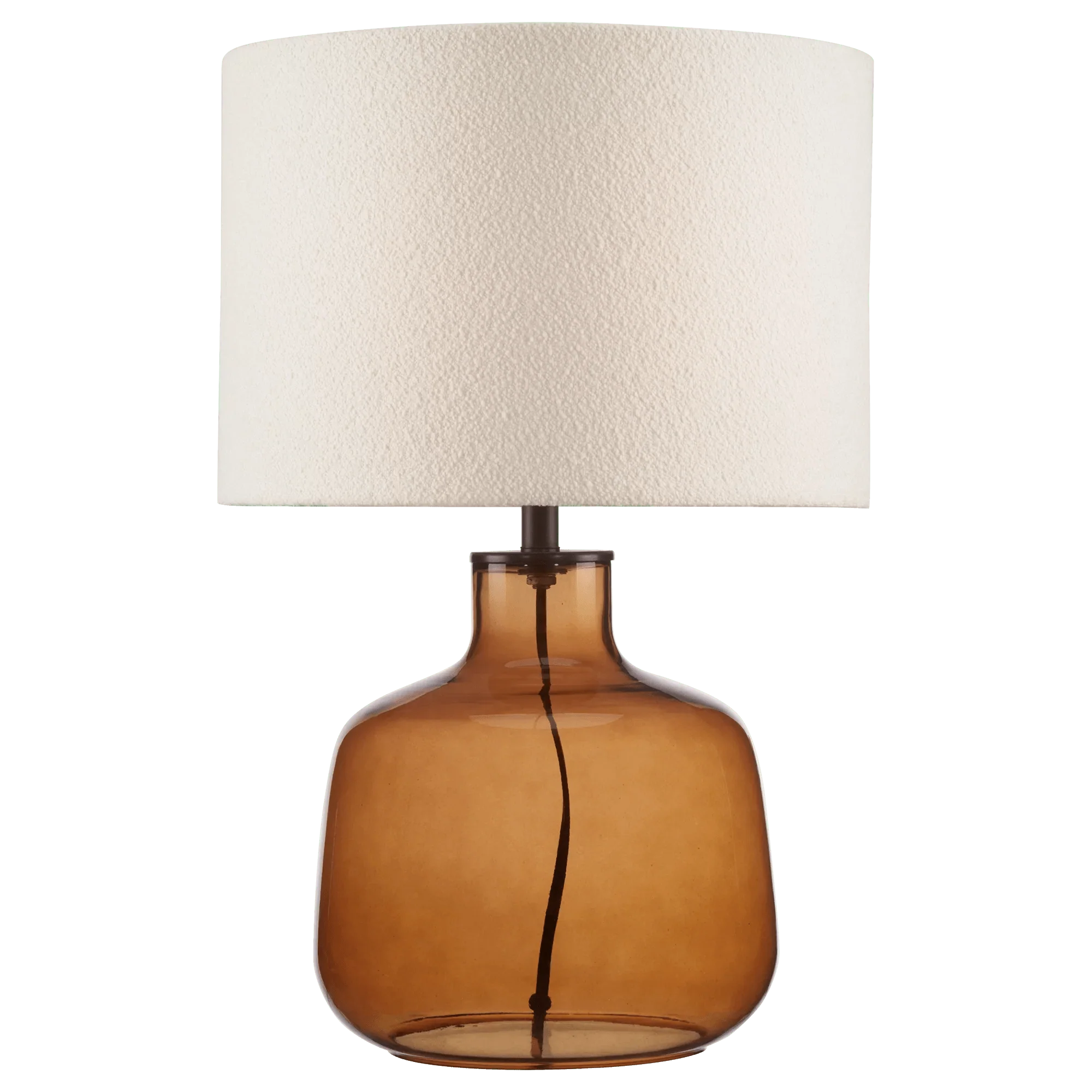 Cognac Transparent Glass Table Lamp with Shade - Image 3