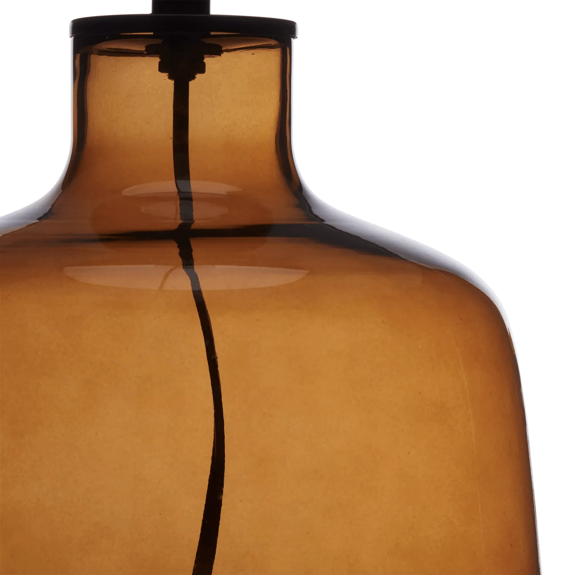 Cognac Transparent Glass Table Lamp with Shade - Image 4