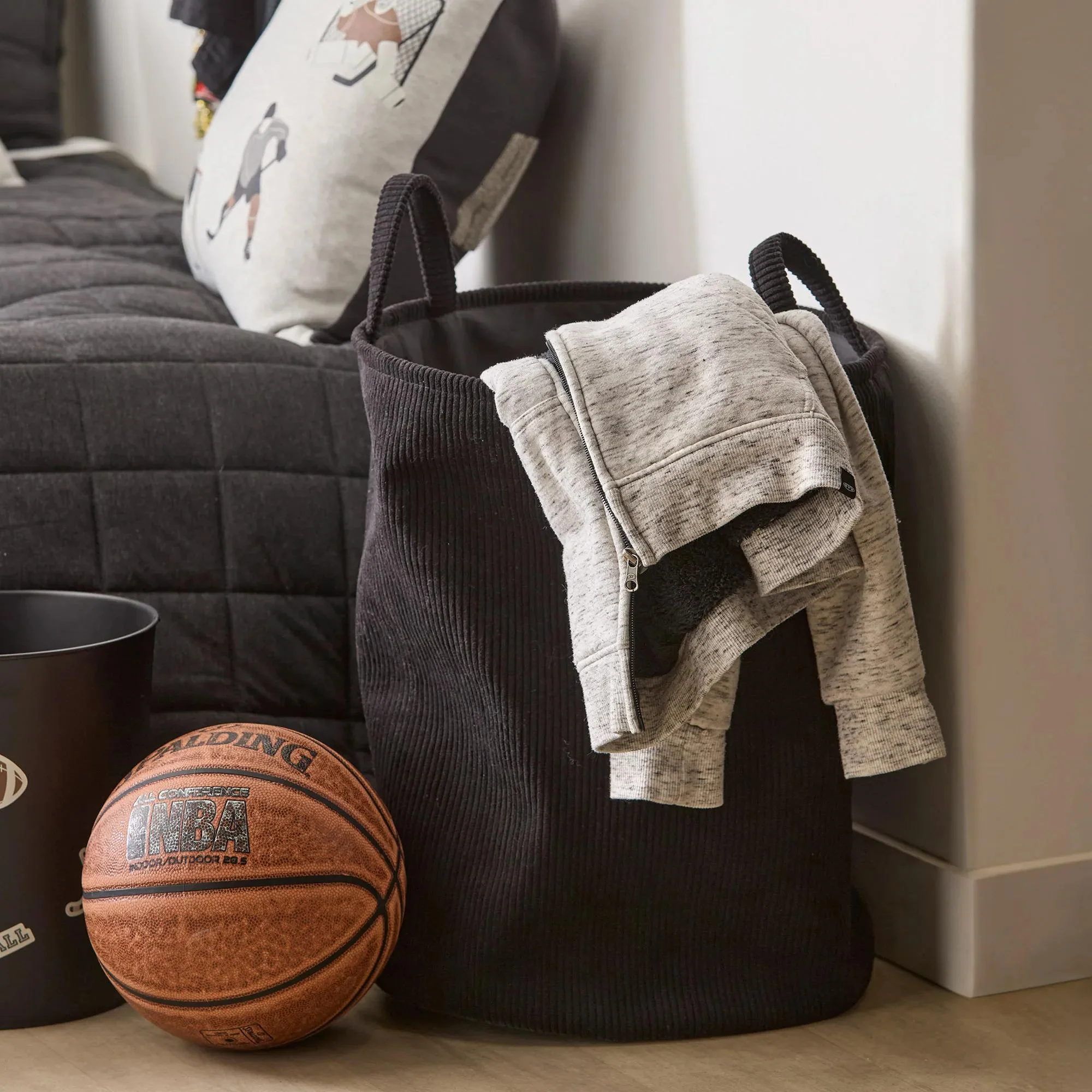 Black Corduroy Hamper - Image 2