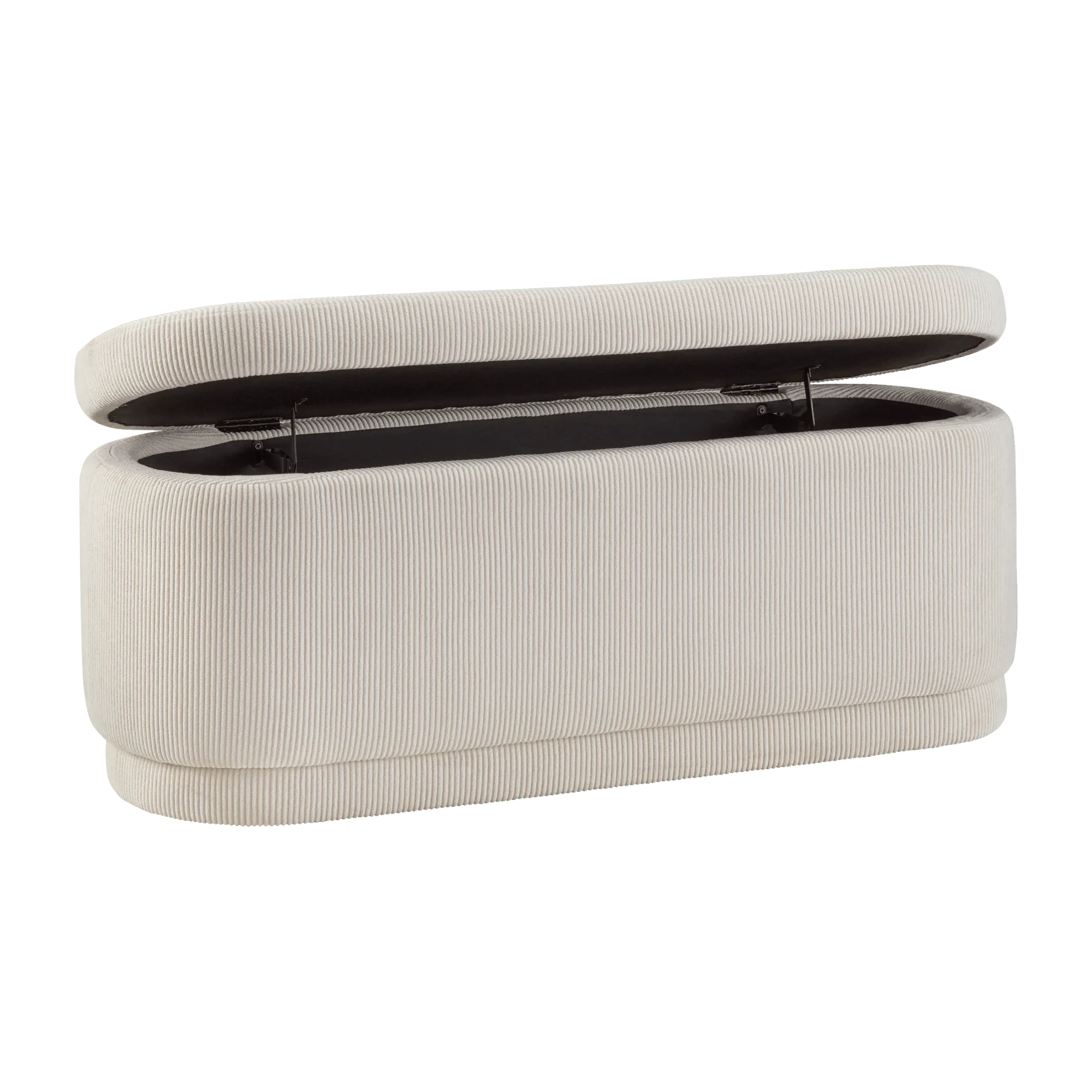 Corduroy Ottoman Bench with Storage - Image 2