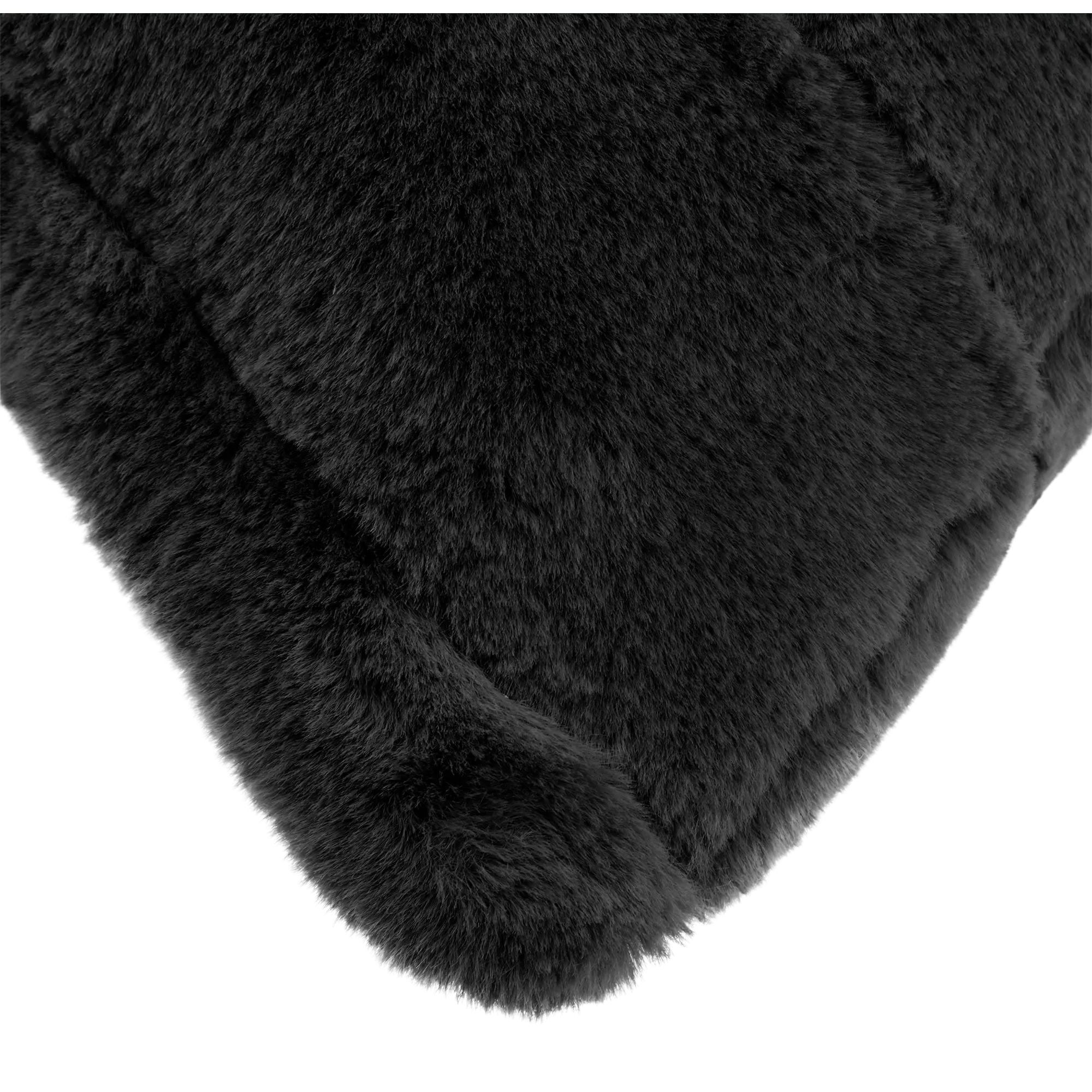 Black Cougar Faux Fur Throw Pillow - Image 4