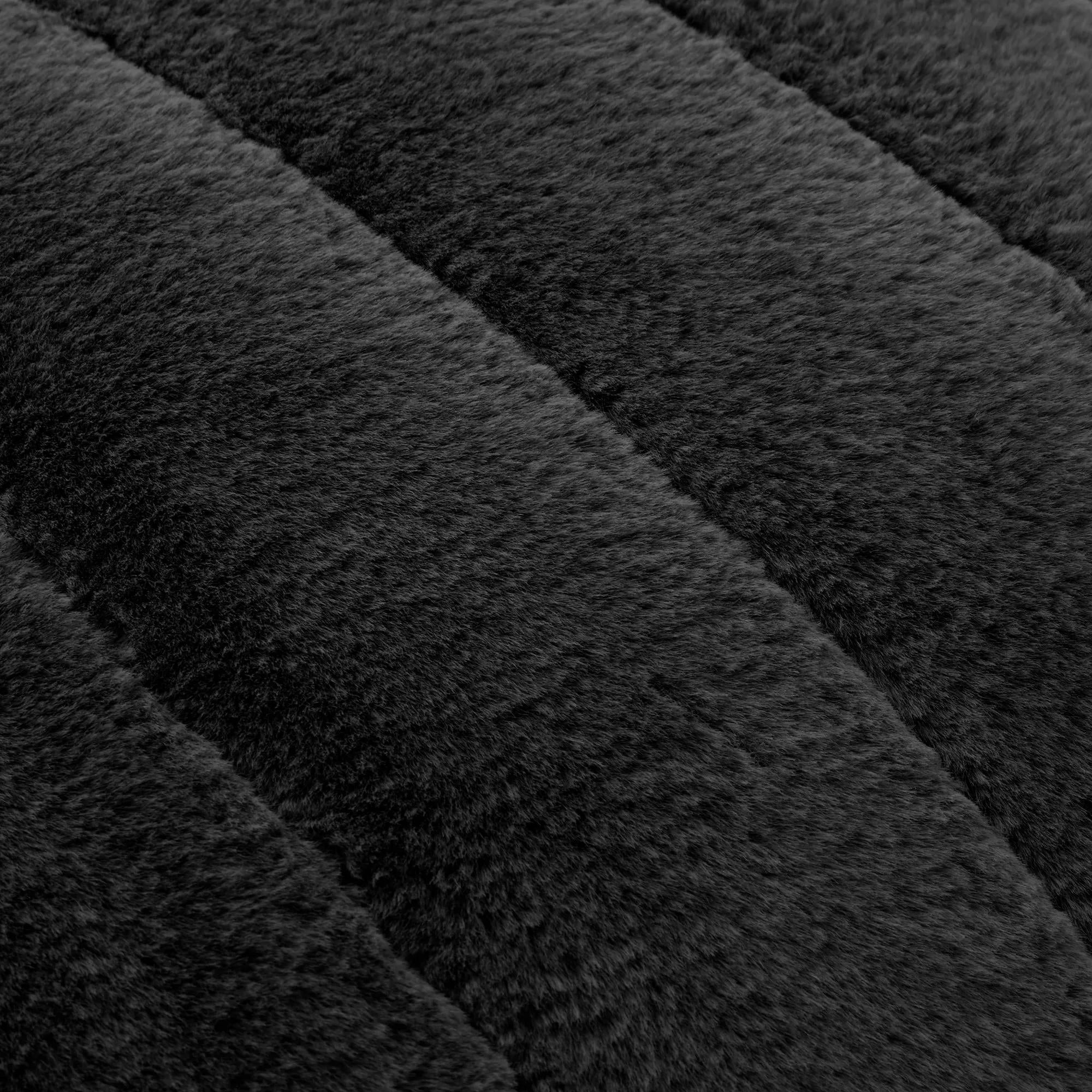 Black Cougar Faux Fur Throw Pillow - Image 5