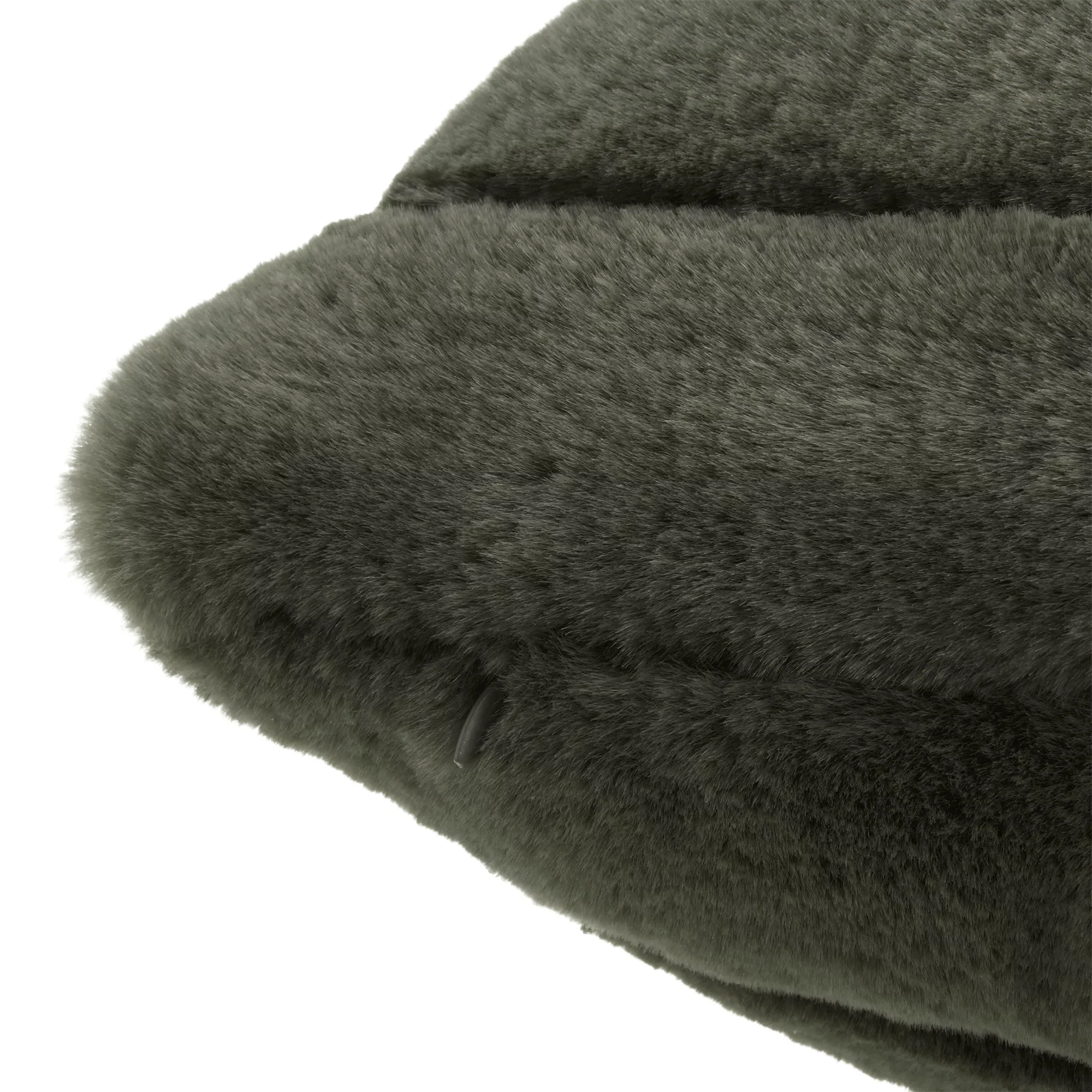Green Cougar Faux Fur Throw Pillow - Image 3
