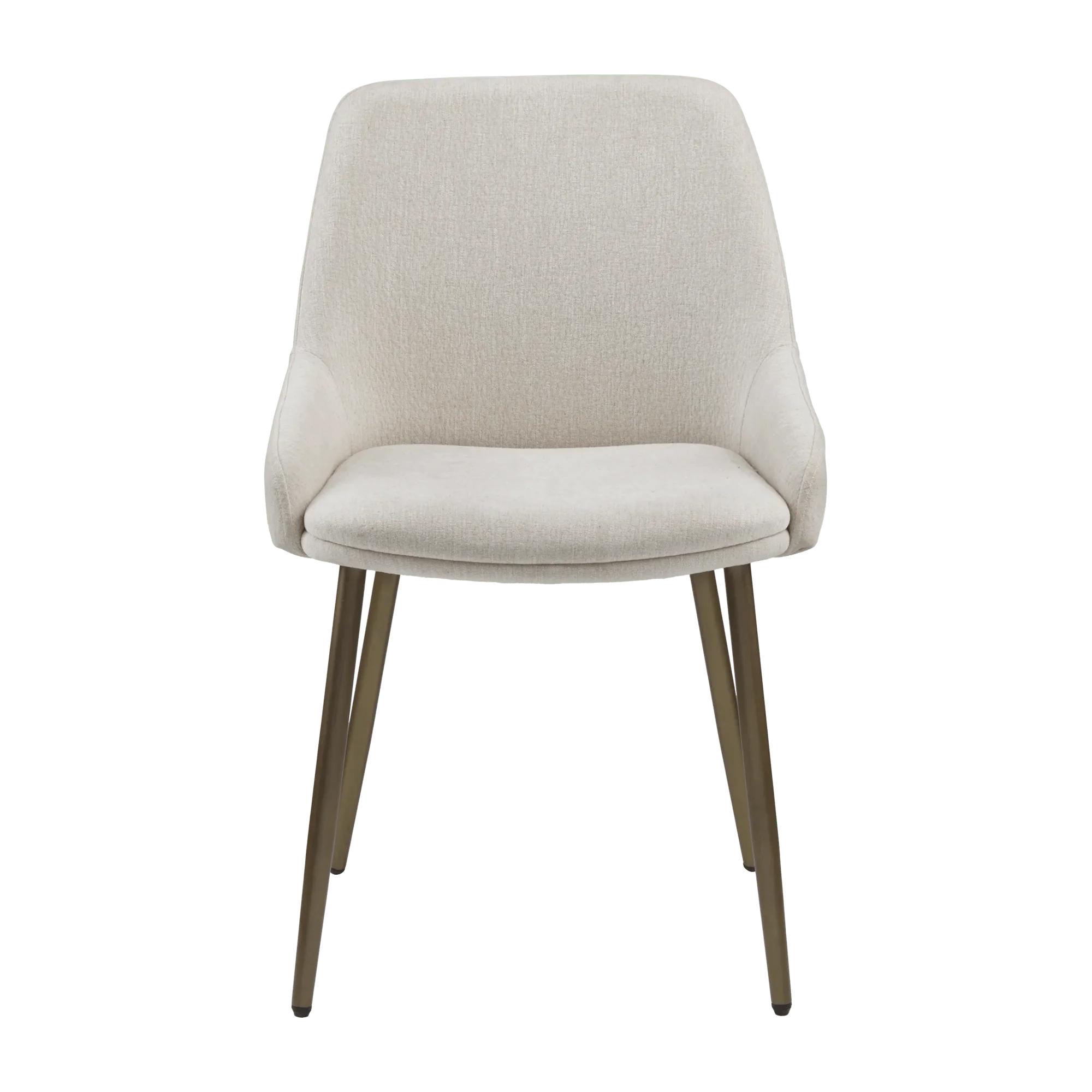 Cream Upholstered Chair with Gold Metal Legs - Image 3