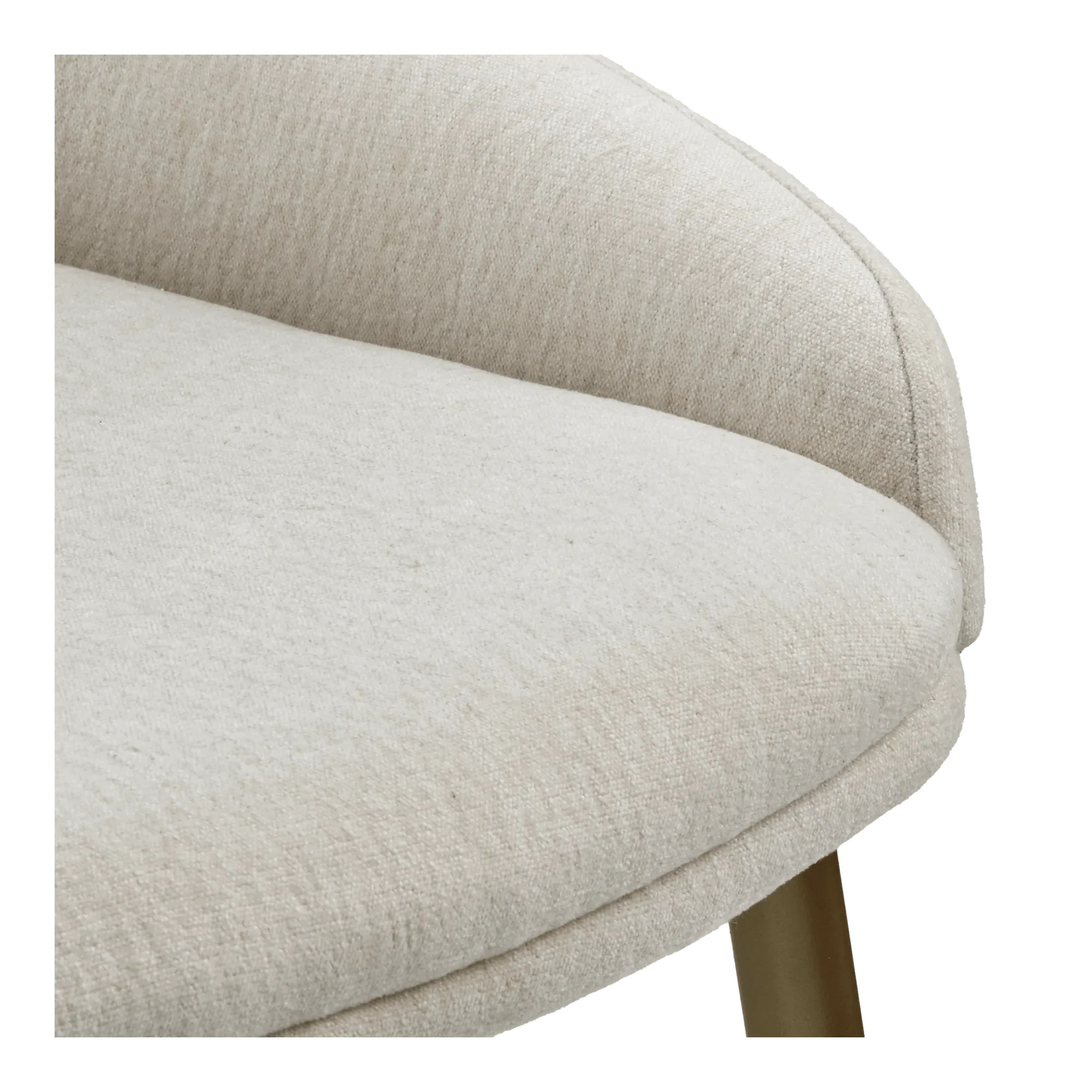 Cream Upholstered Chair with Gold Metal Legs - Image 4