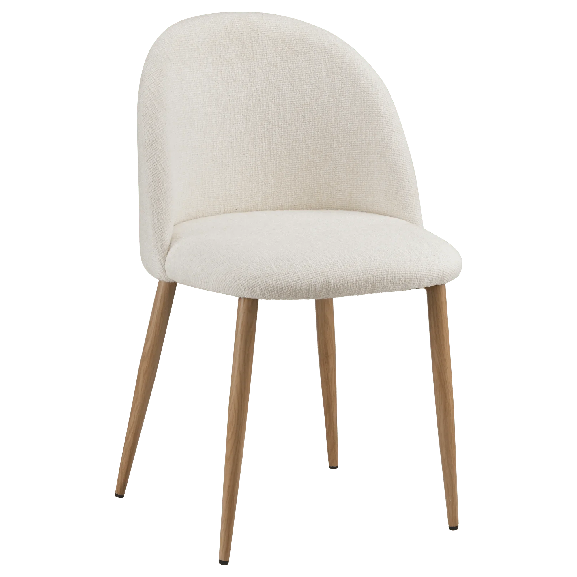 Cream Upholstered Chair with Rounded Back