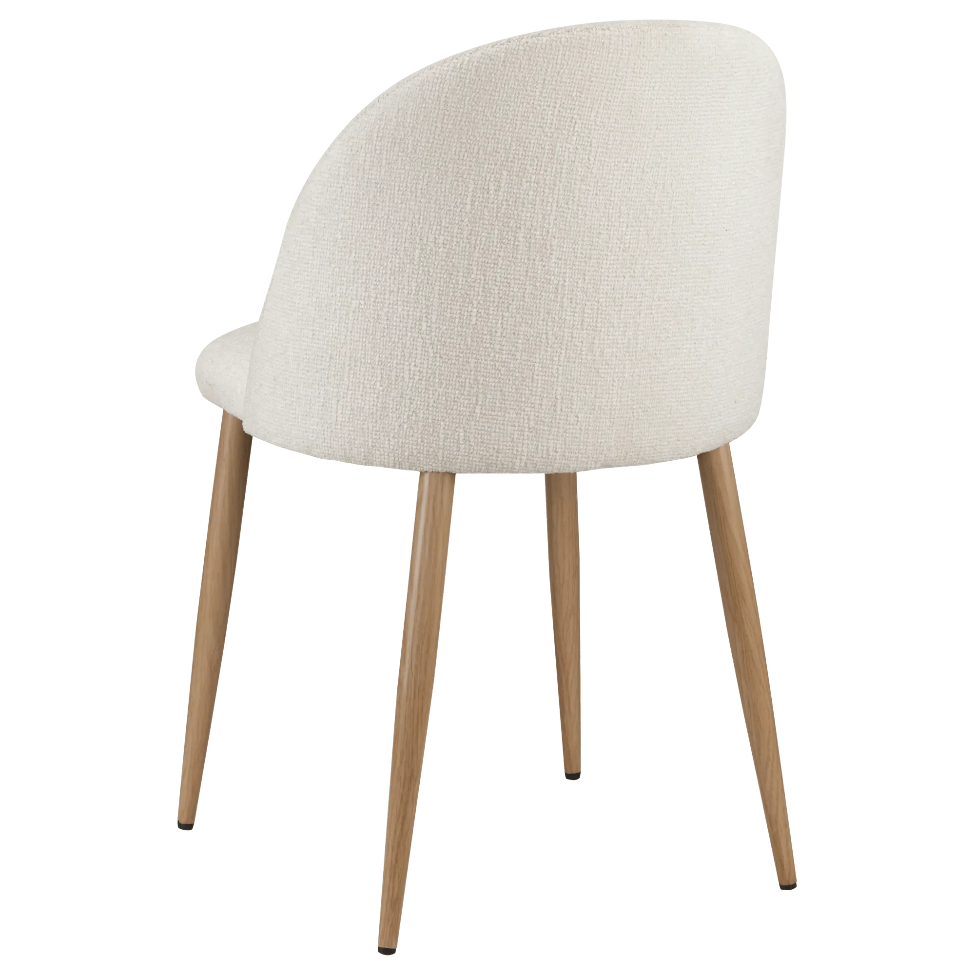 Cream Upholstered Chair with Rounded Back - Image 3