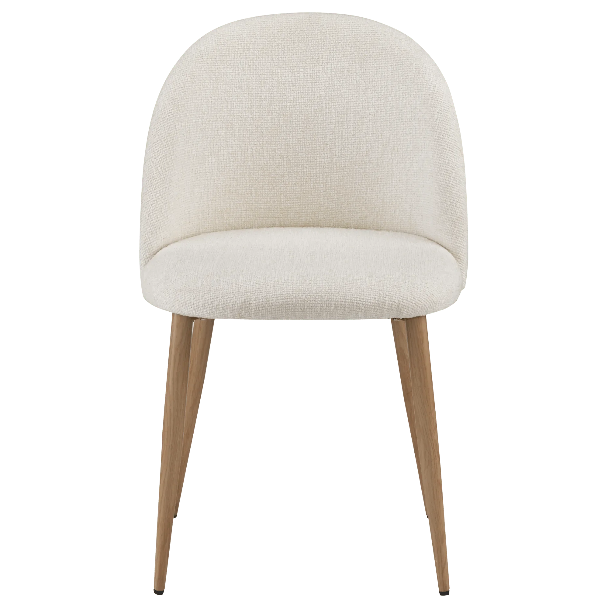 Cream Upholstered Chair with Rounded Back - Image 4