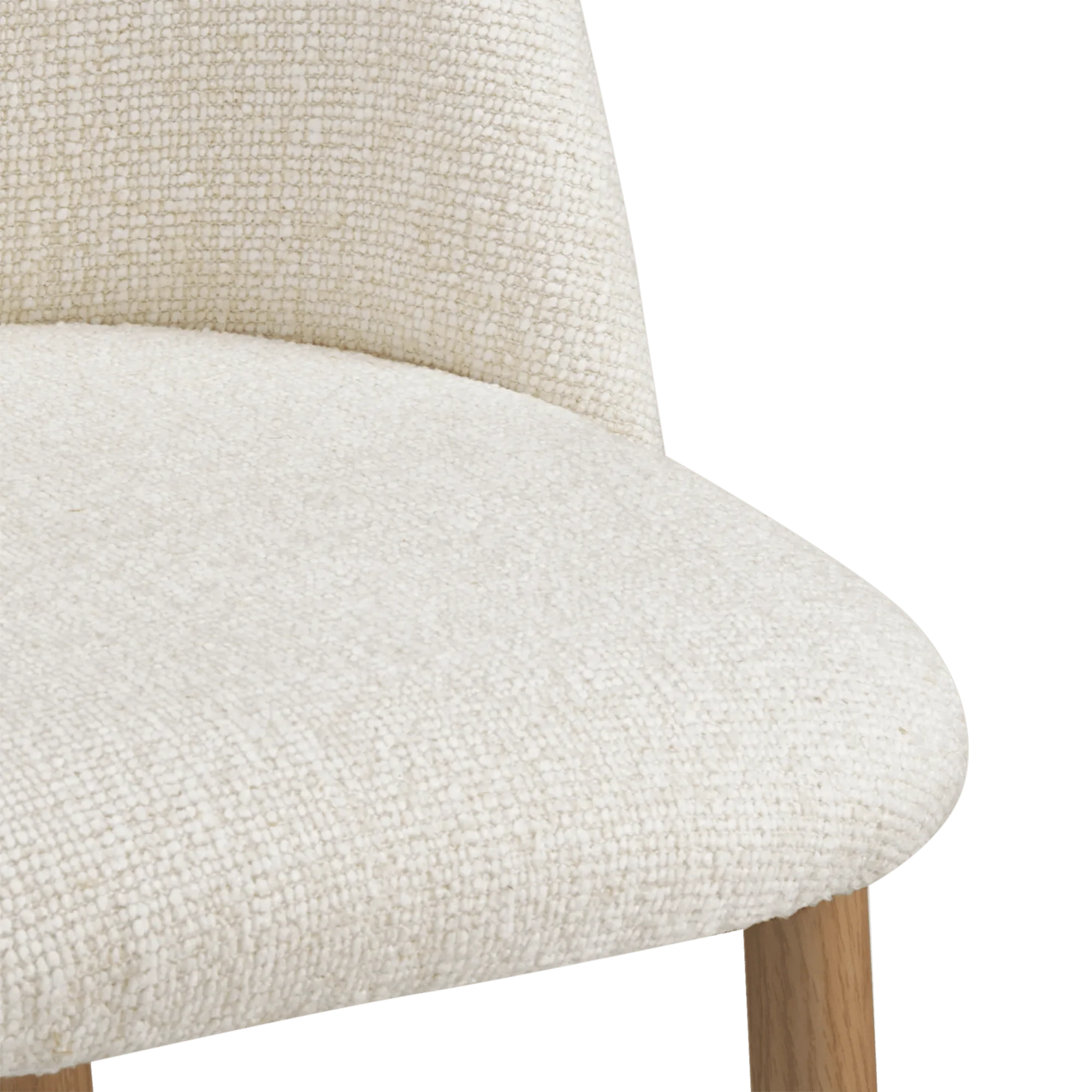 Cream Upholstered Chair with Rounded Back - Image 5