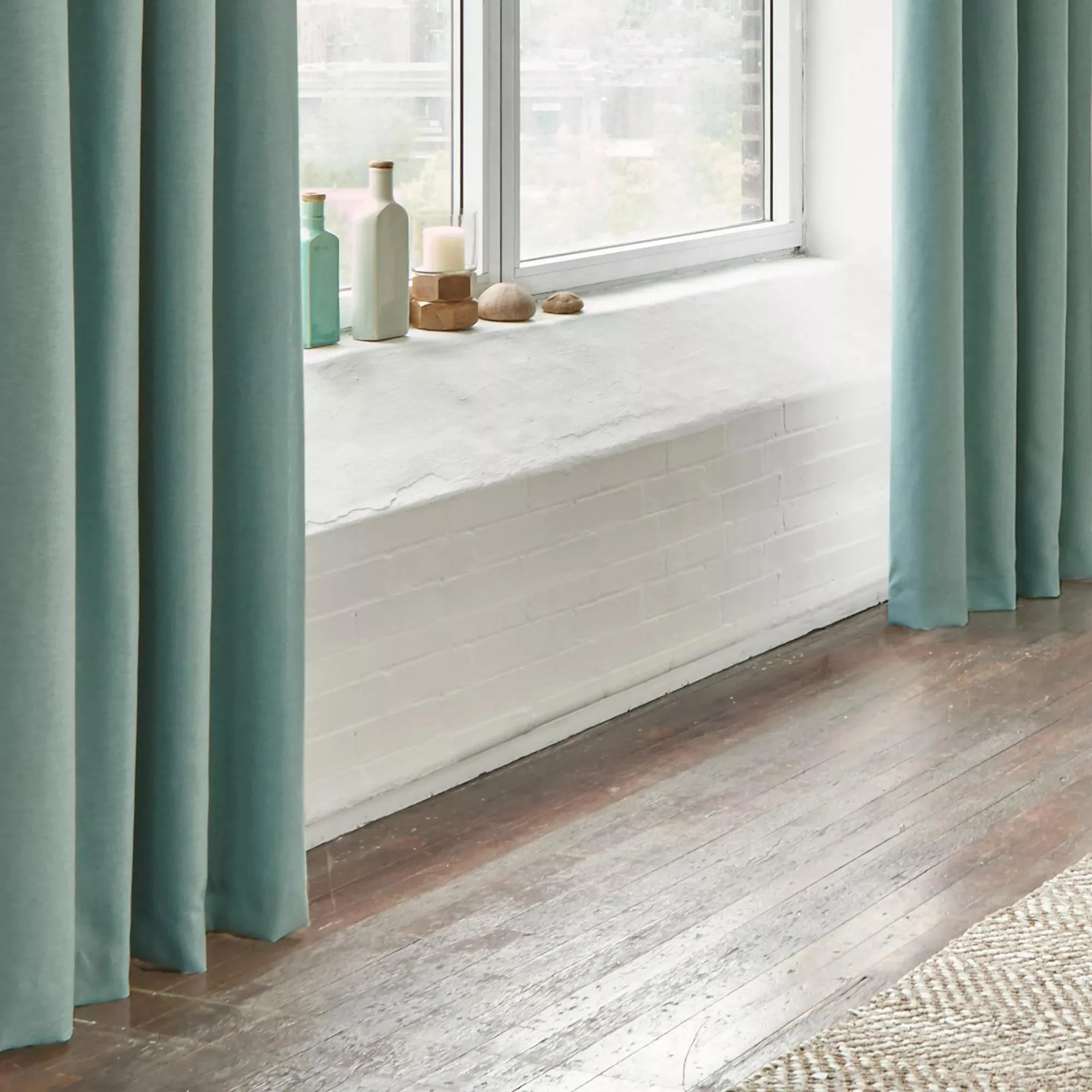 Seafoam Aqua Darja Blackout Curtain - Image 5