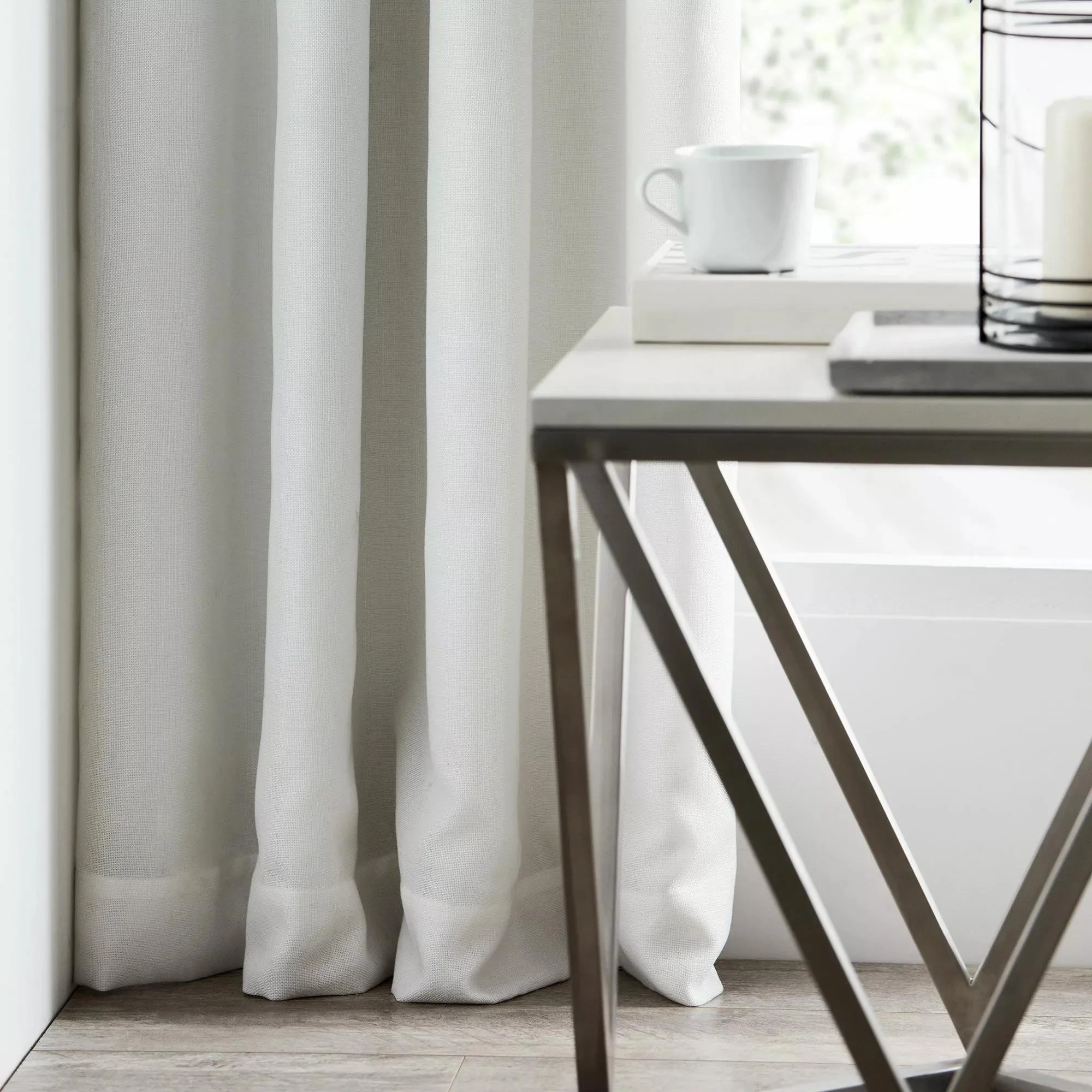 White Darja Blackout Curtain - Image 2