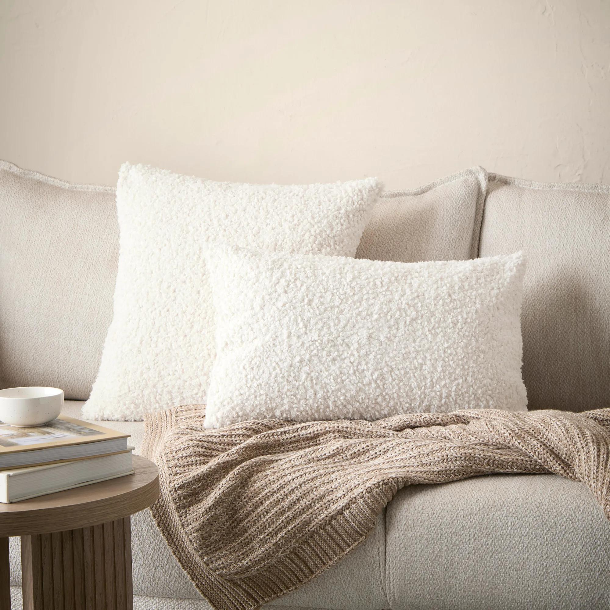 Off White Doodle Boucle Decorative Throw Pillow - Image 12