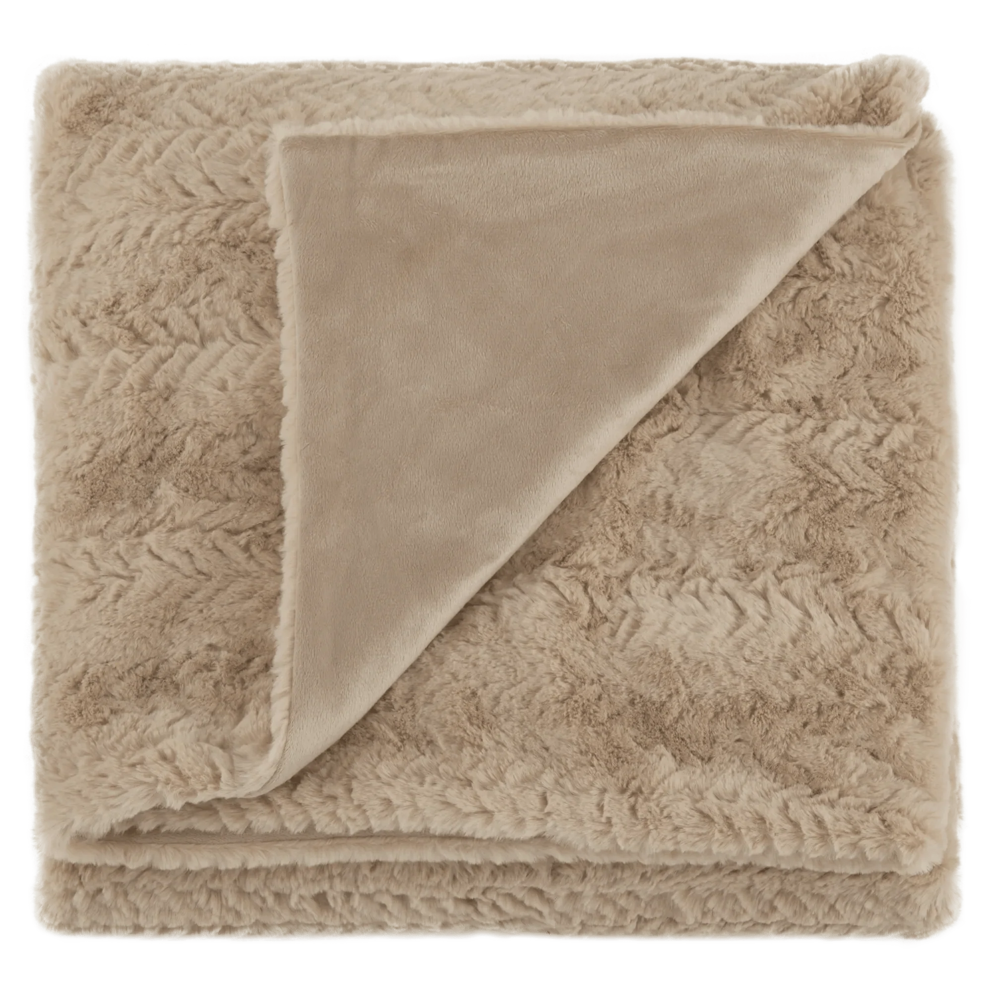 Beige Ellyn Faux Fur Throw