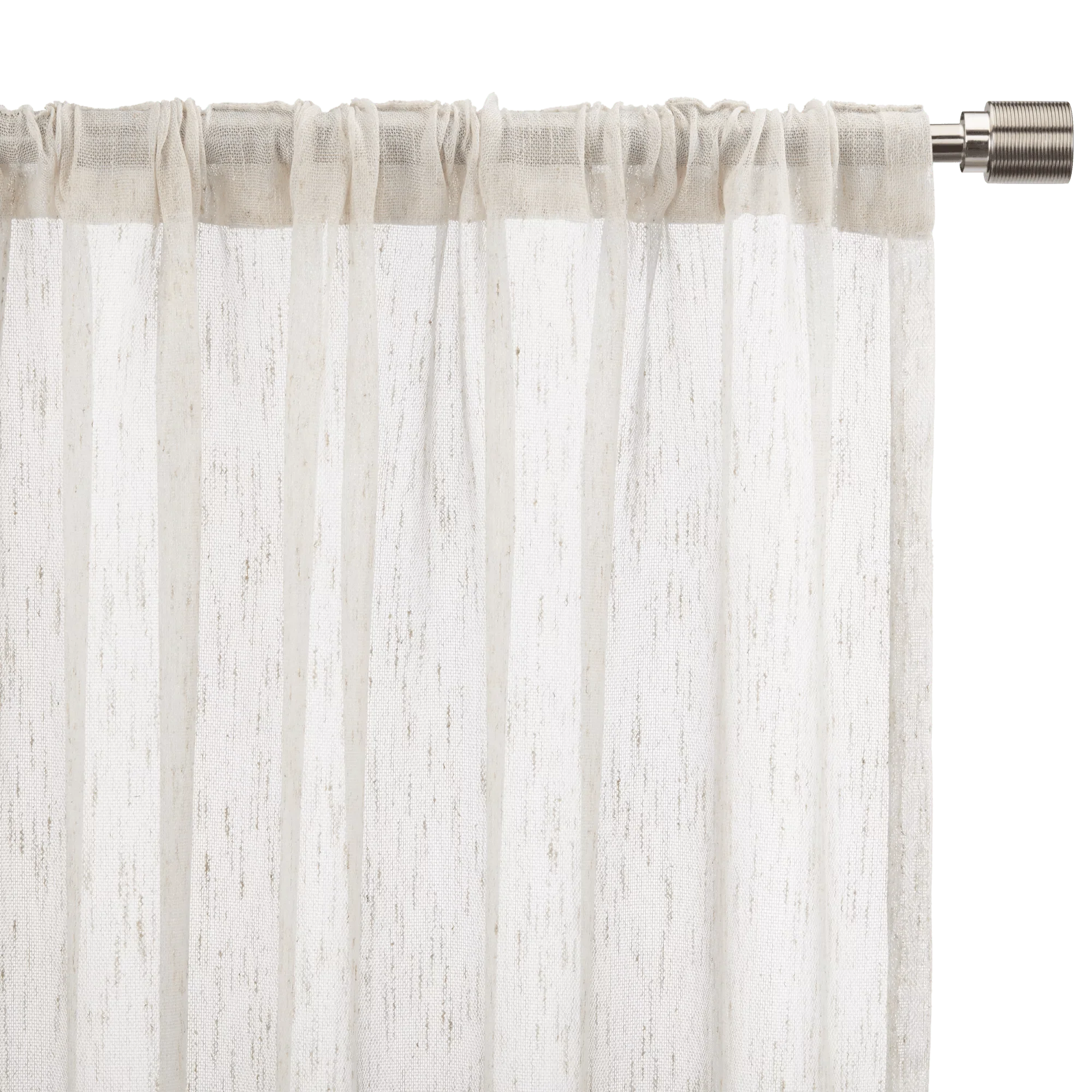 Cream Eneca Back-Tab/Rod-Pocket Curtain - Image 2