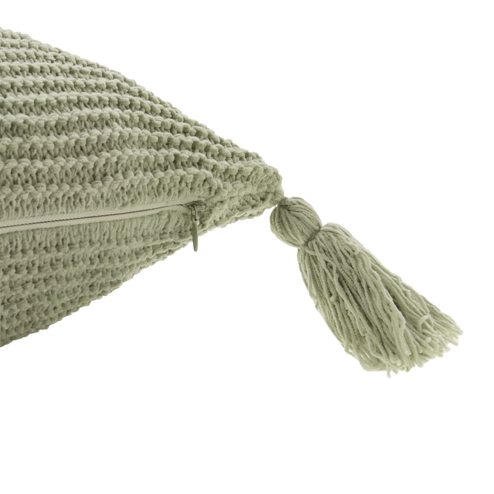 Sage Erna Decorative Pillow with Tassels - Image 4