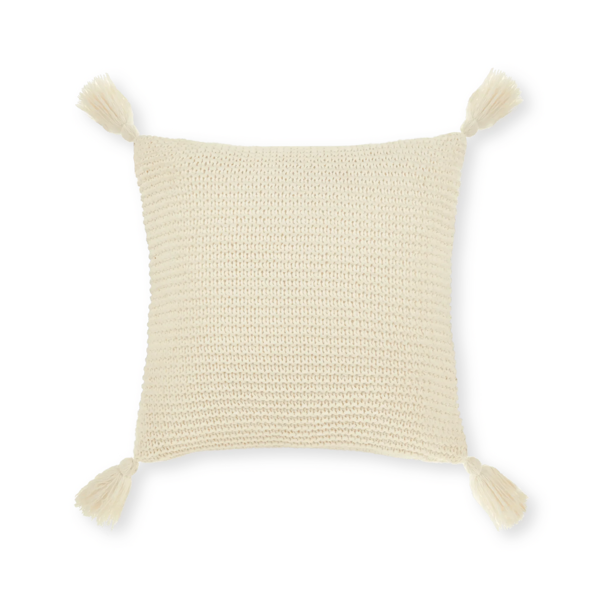 White Erna Decorative Pillow with Tassels