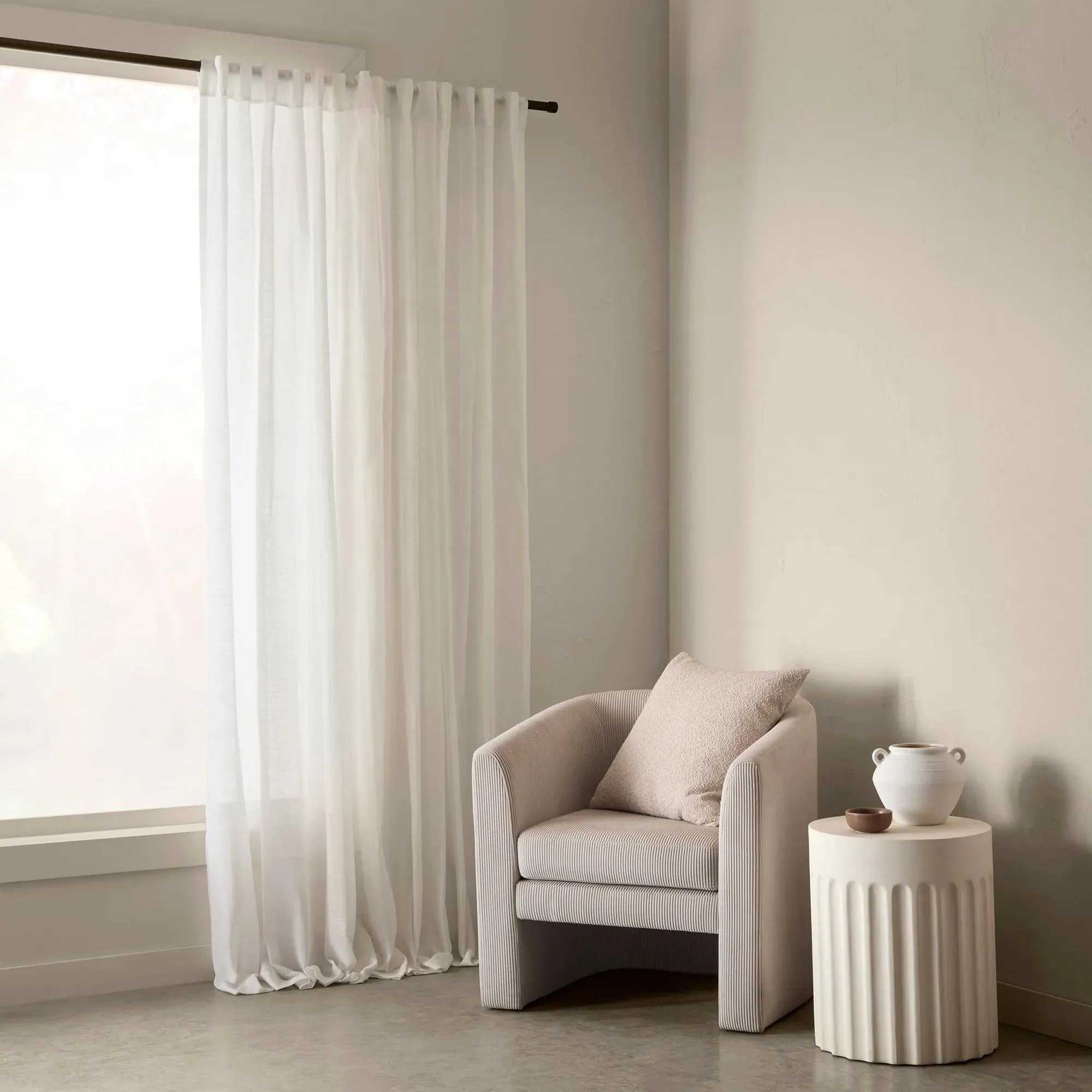 Ery Off-White Sheer Panel with Back Tabs - Image 5
