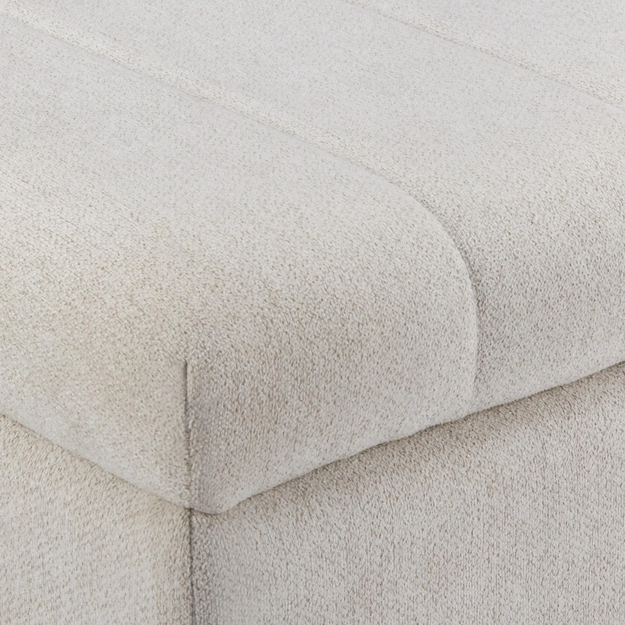 Fabric and Black Wood Bench - Image 3