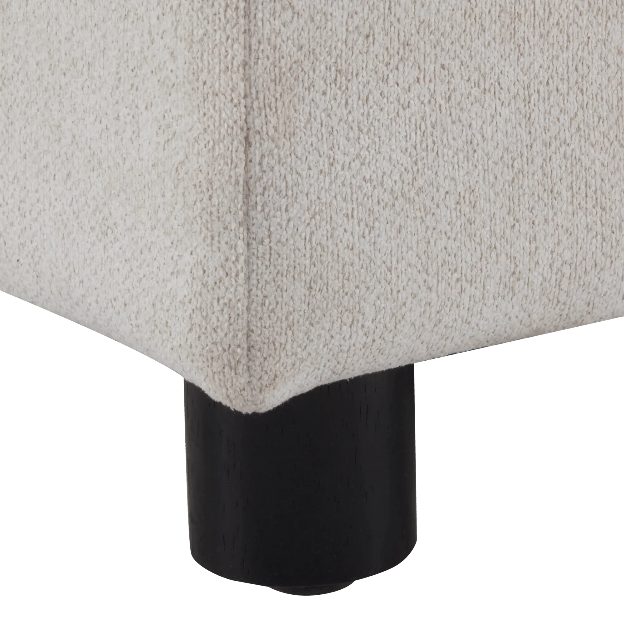 Fabric and Black Wood Bench - Image 4