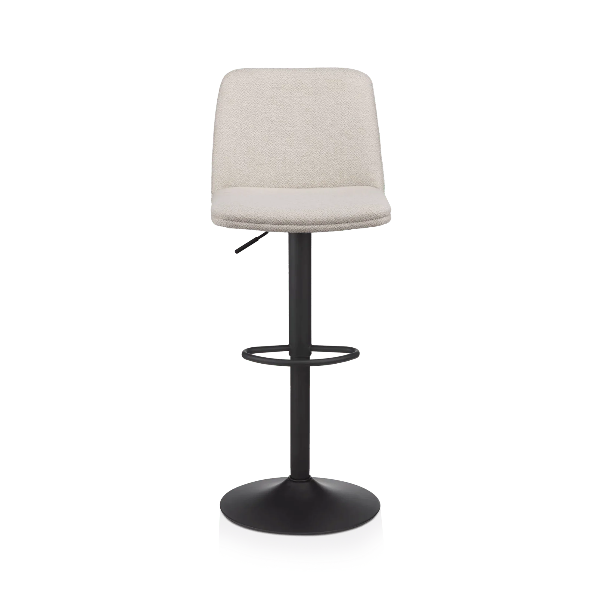 Oatmeal Fabric and Metal Adjustable Bar Stool - Image 4