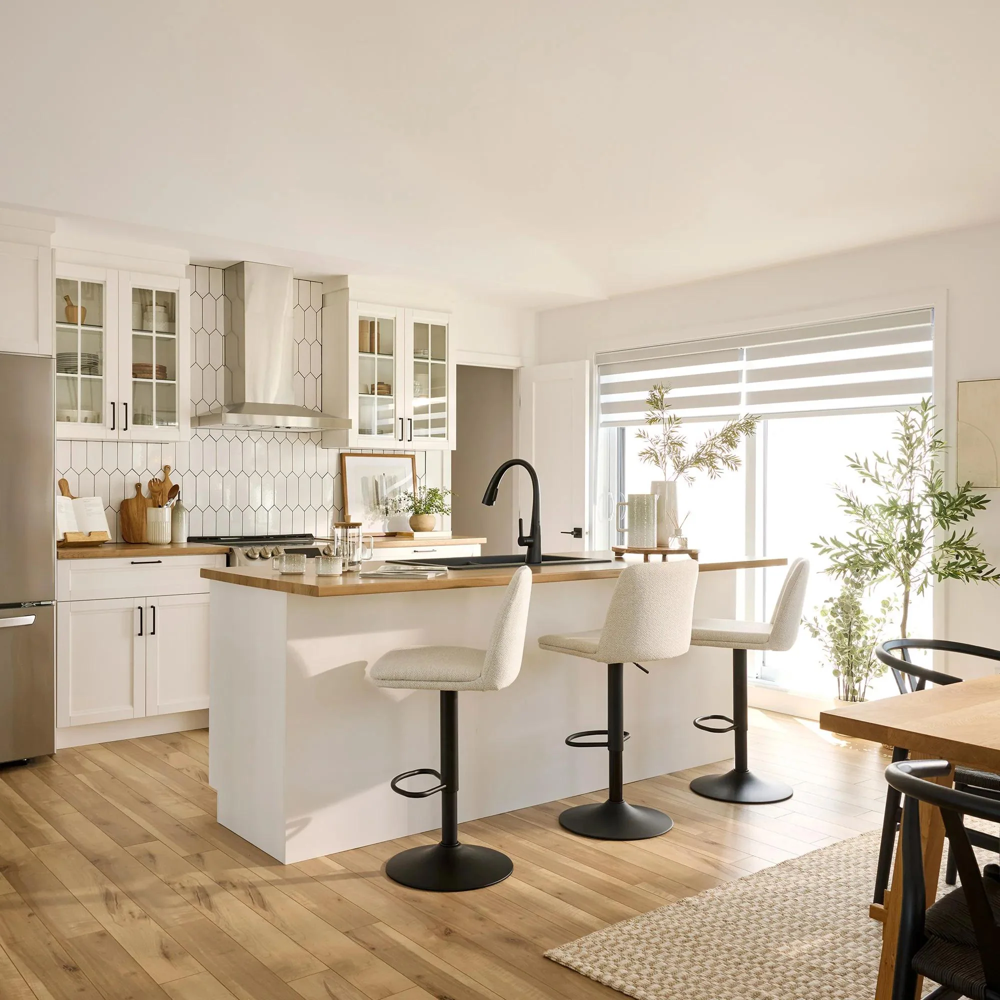 Oatmeal Fabric and Metal Adjustable Bar Stool - Image 6