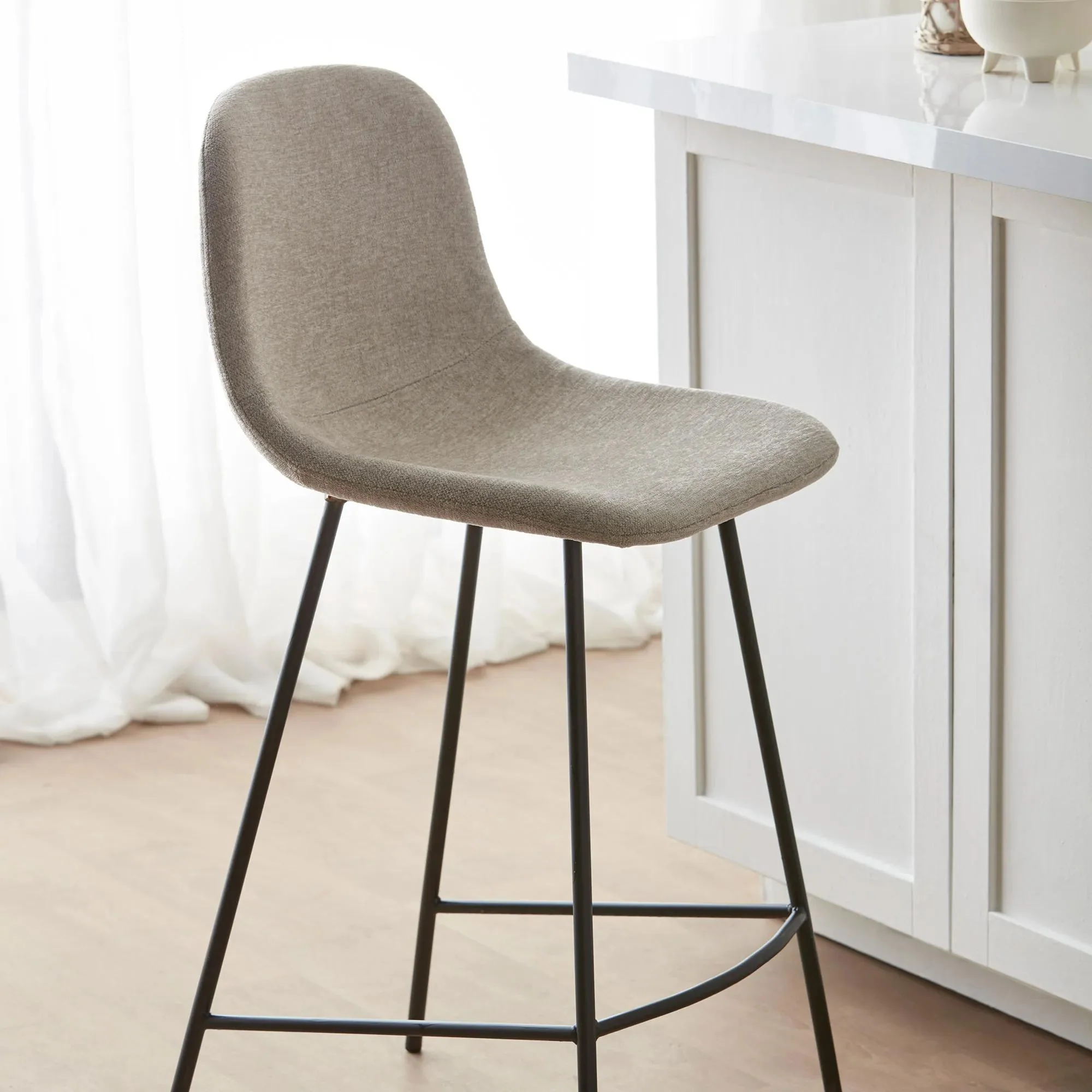 Fabric and Metal Bar Stool - Image 5