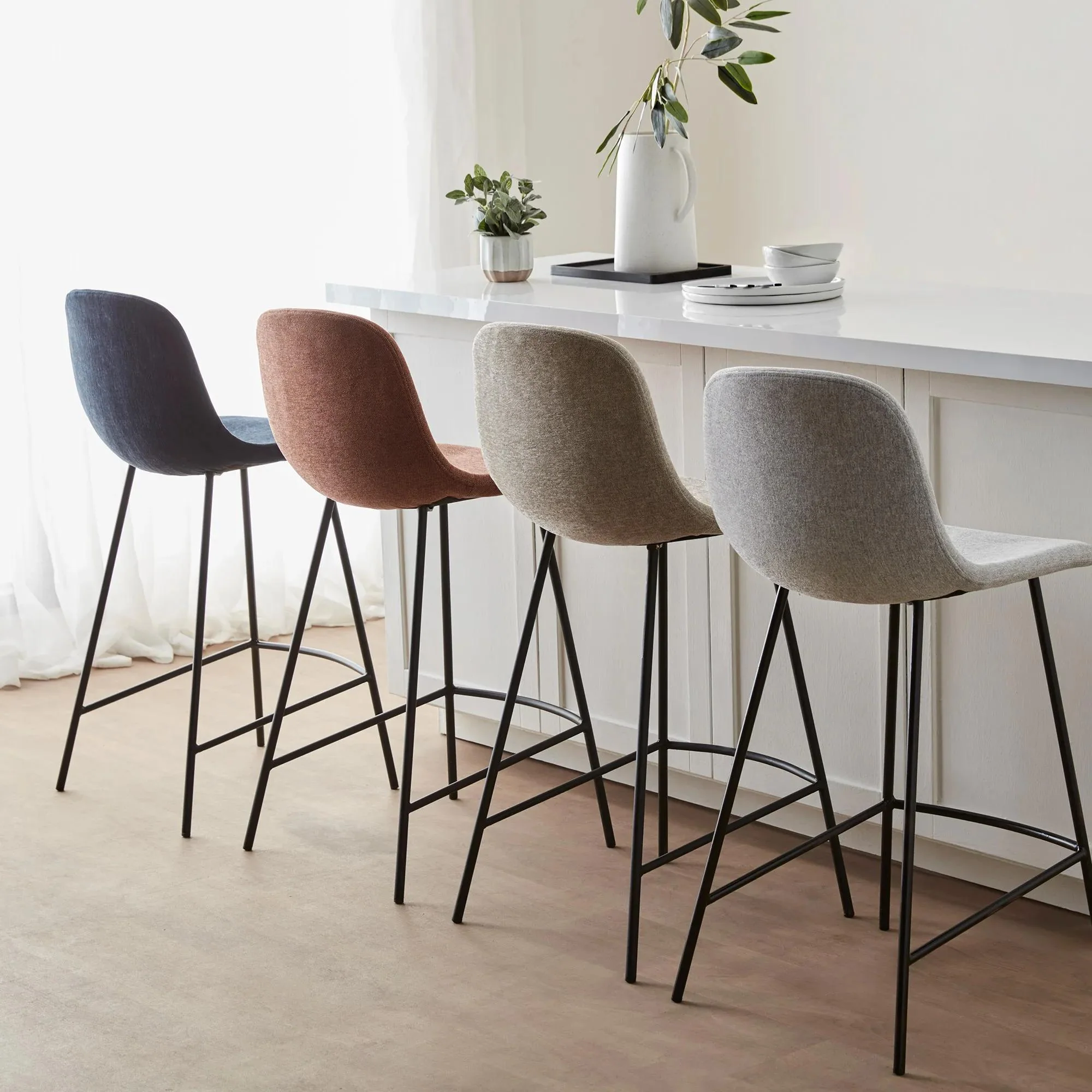 Fabric and Metal Bar Stool - Image 6