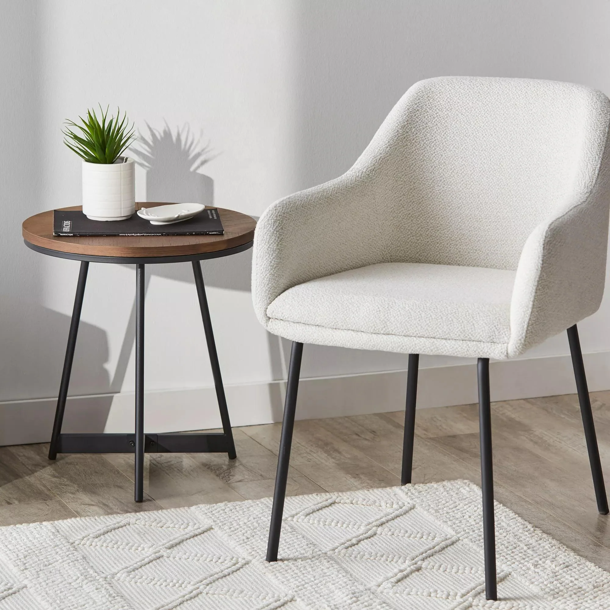 Fabric and Metal Dining Chair - Image 6