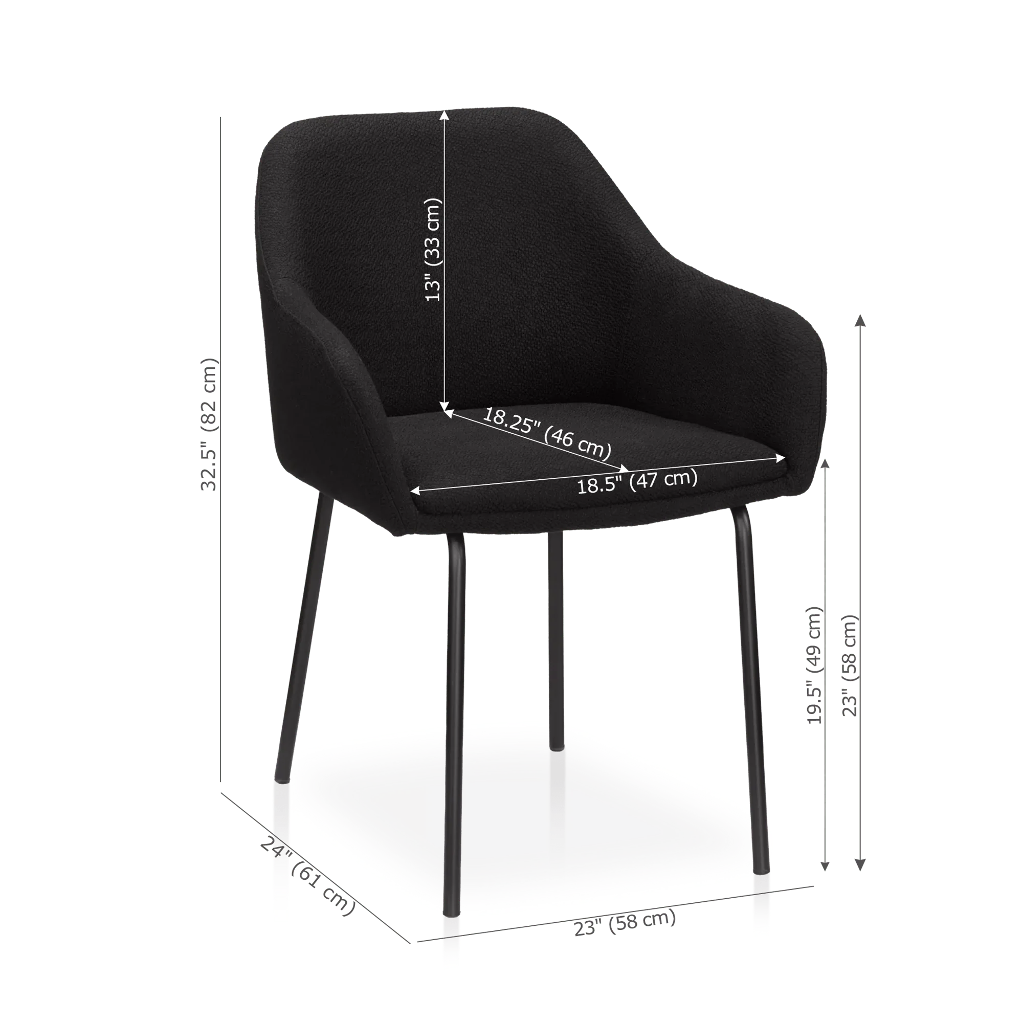 Fabric and Metal Dining Chair - Image 5