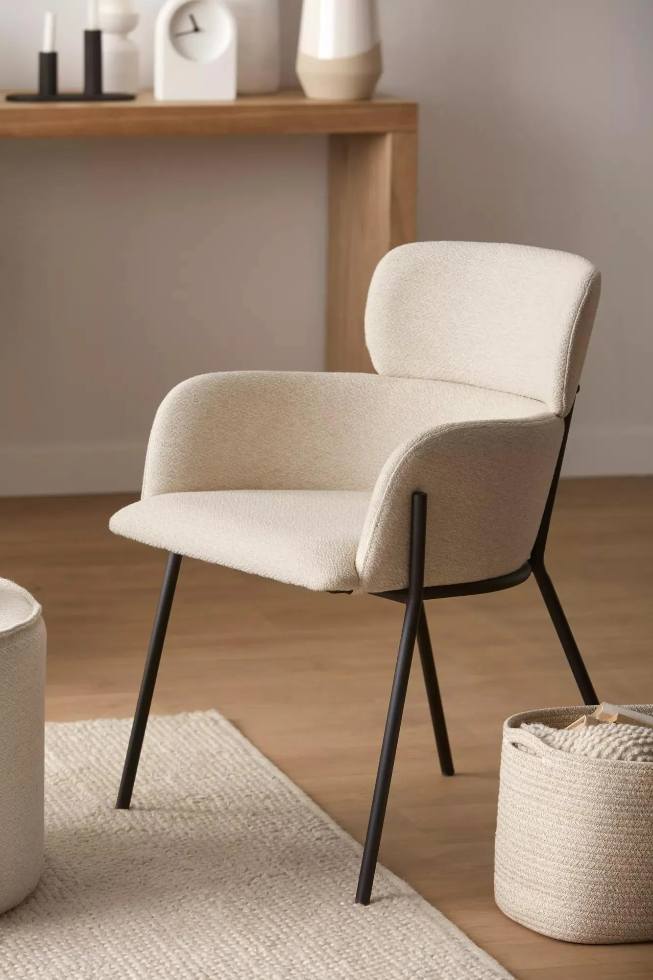 Fabric and Metal Dining Chair - Image 2