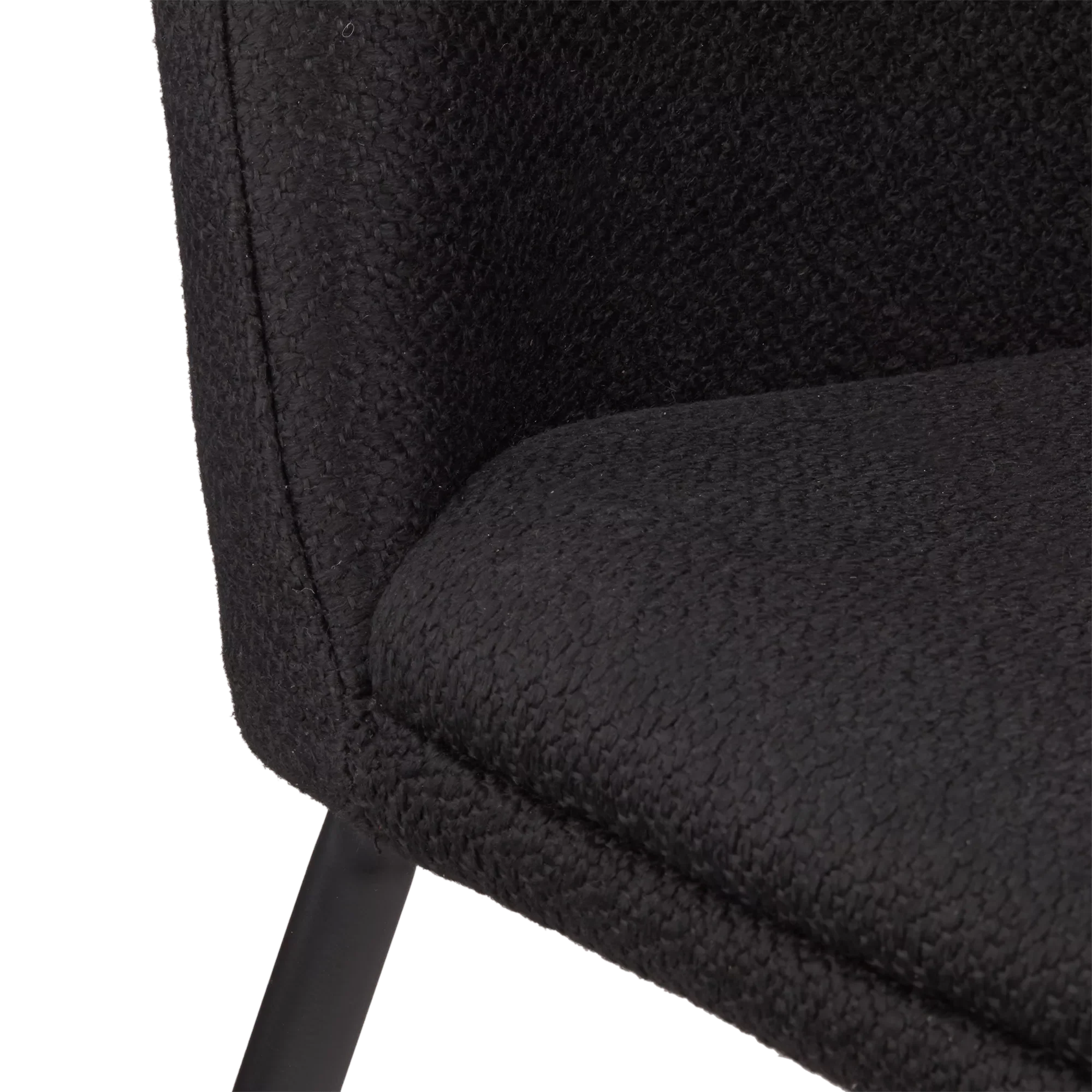 Black Fabric and Metal Dining Chair - Image 7