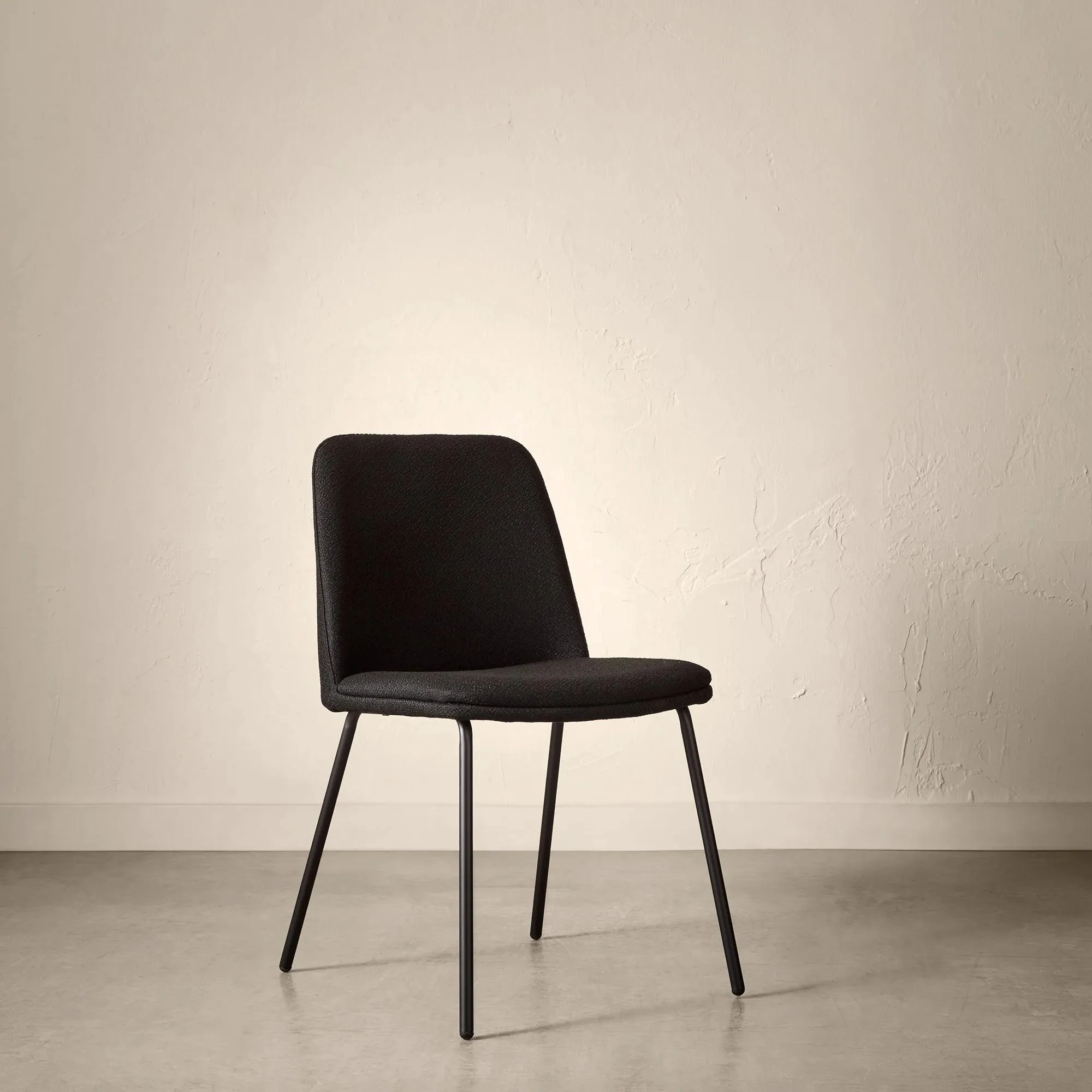 Black Fabric and Metal Dining Chair - Image 4