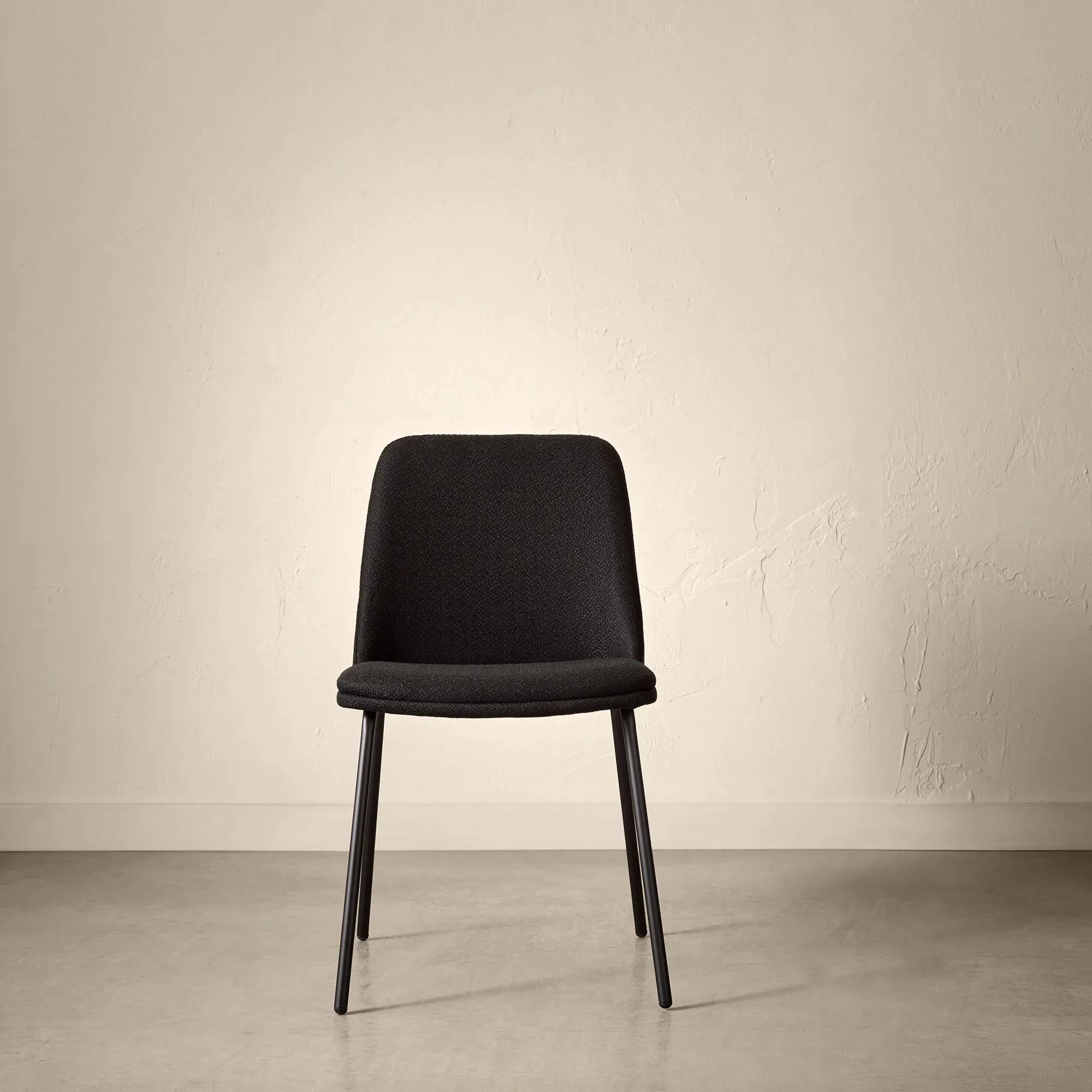 Black Fabric and Metal Dining Chair - Image 5