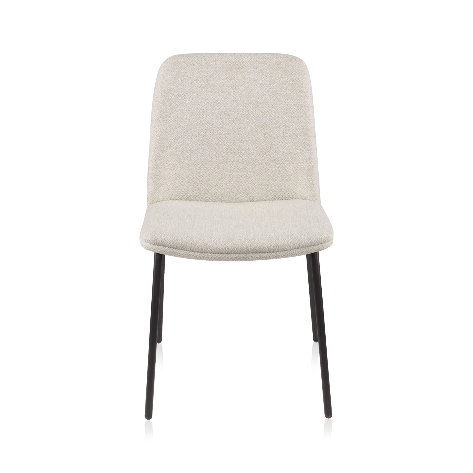 Oatmeal Fabric and Metal Dining Chair - Image 6