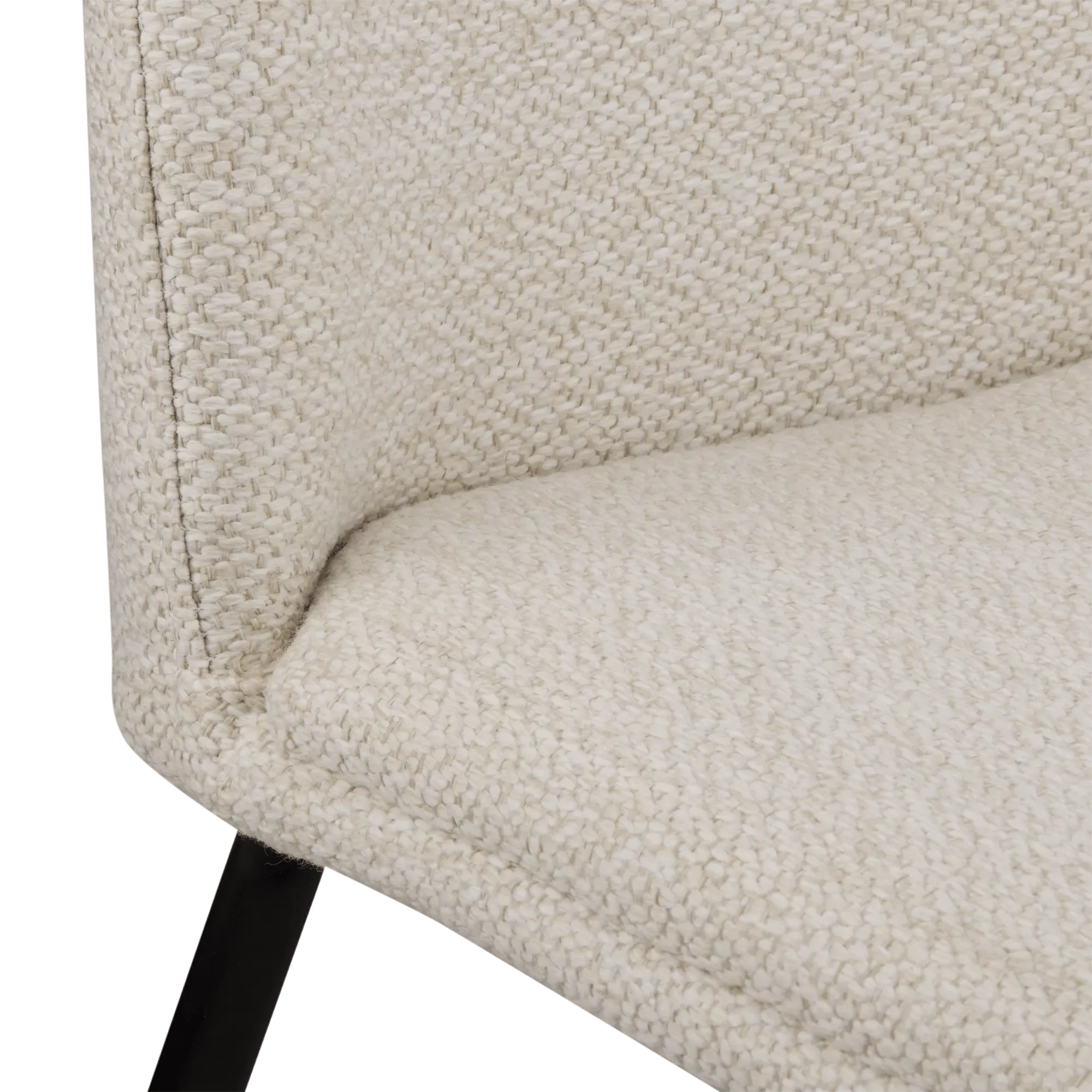 Oatmeal Fabric and Metal Dining Chair - Image 7