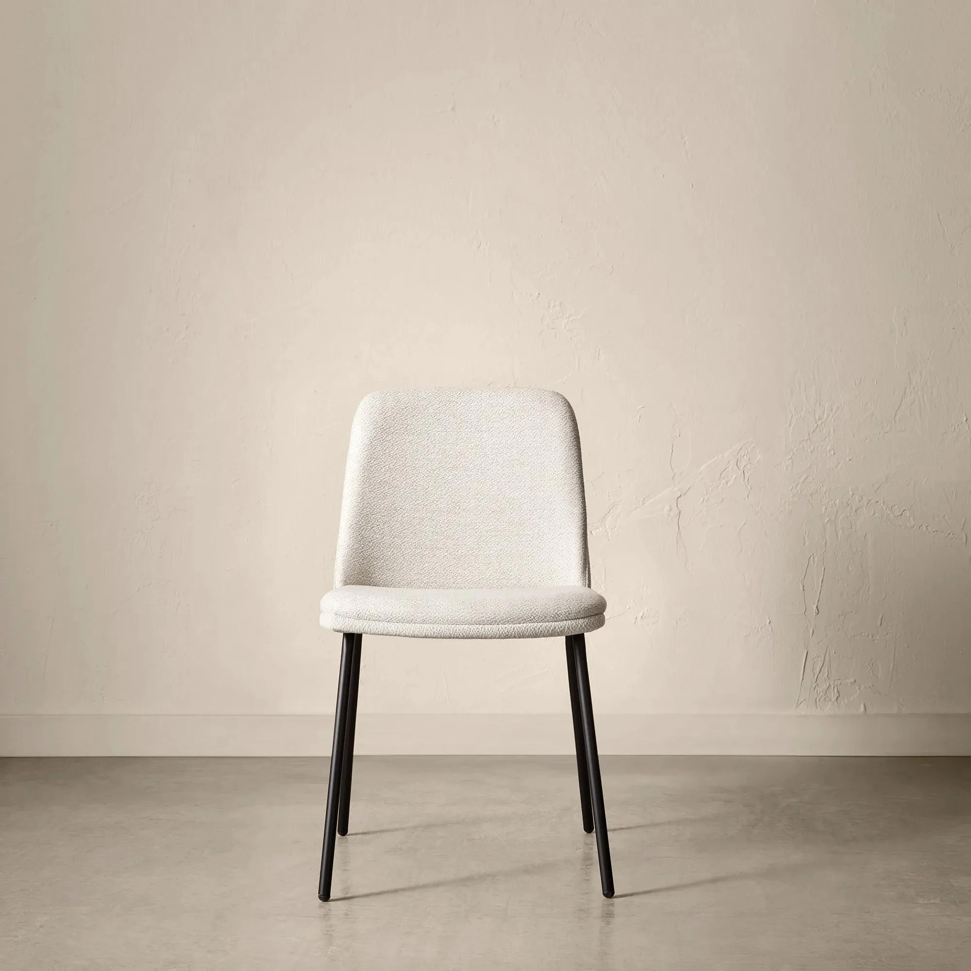Oatmeal Fabric and Metal Dining Chair - Image 8