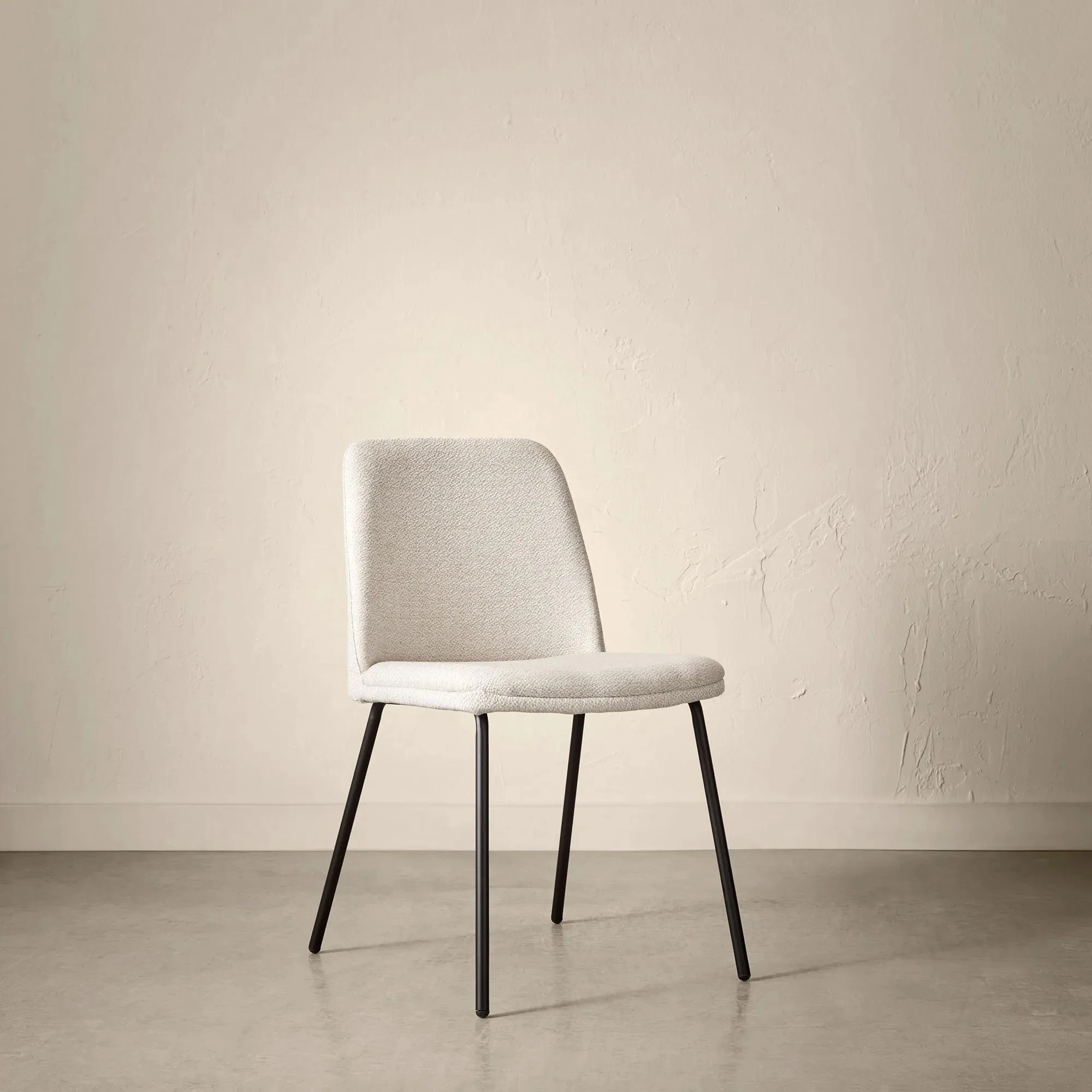 Oatmeal Fabric and Metal Dining Chair - Image 9