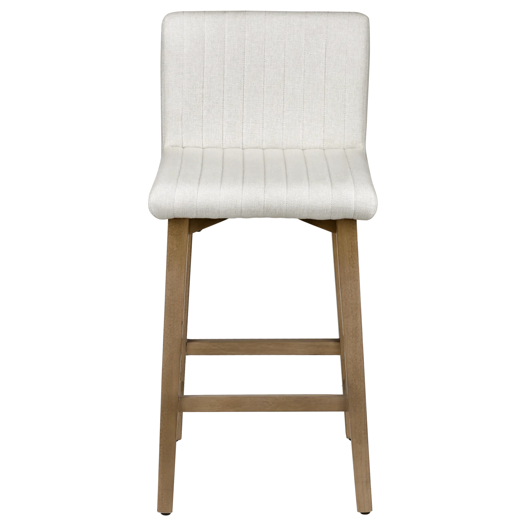 Fabric and Natural Wood Bar Stool - Image 4
