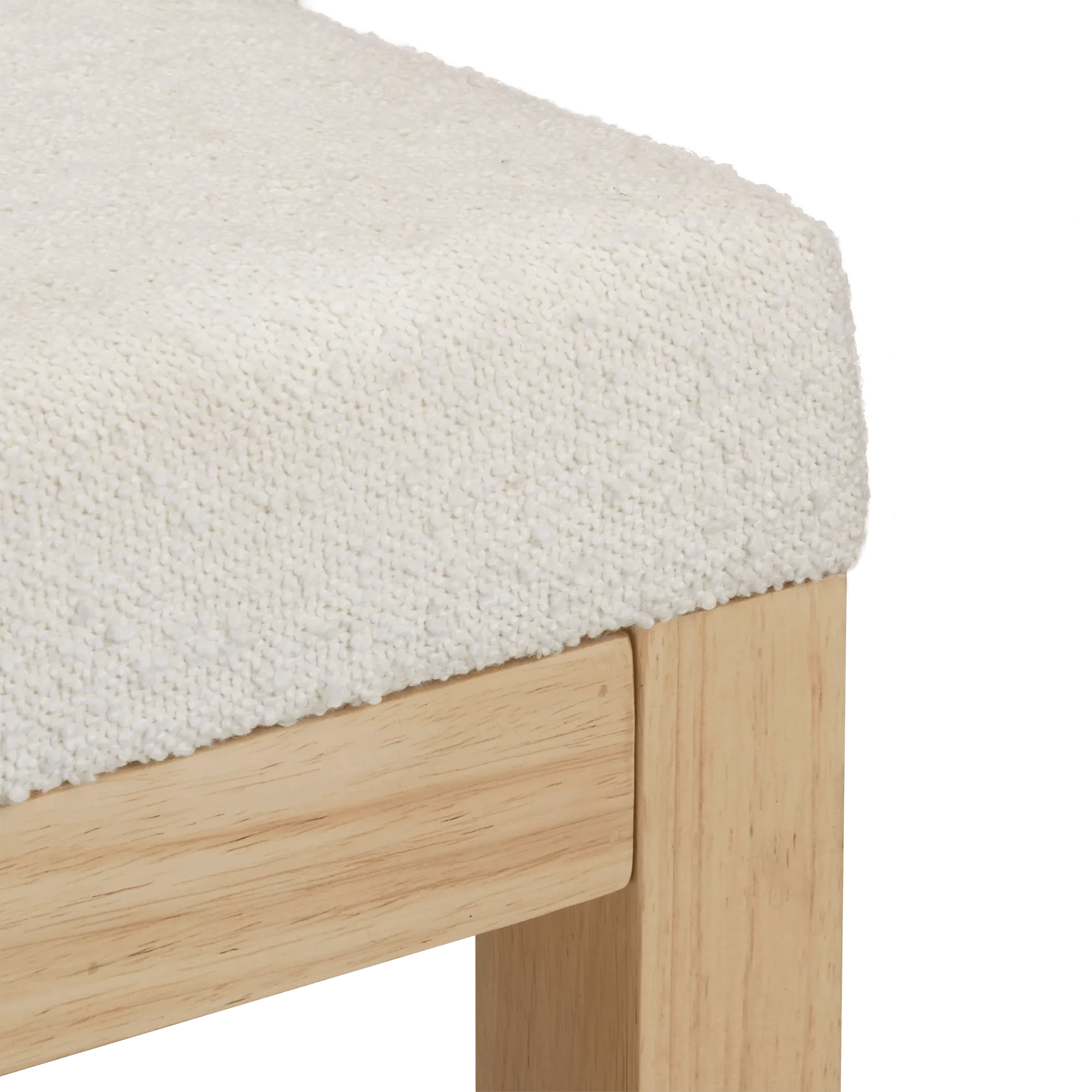 Fabric and Natural Wood Bench - Image 2