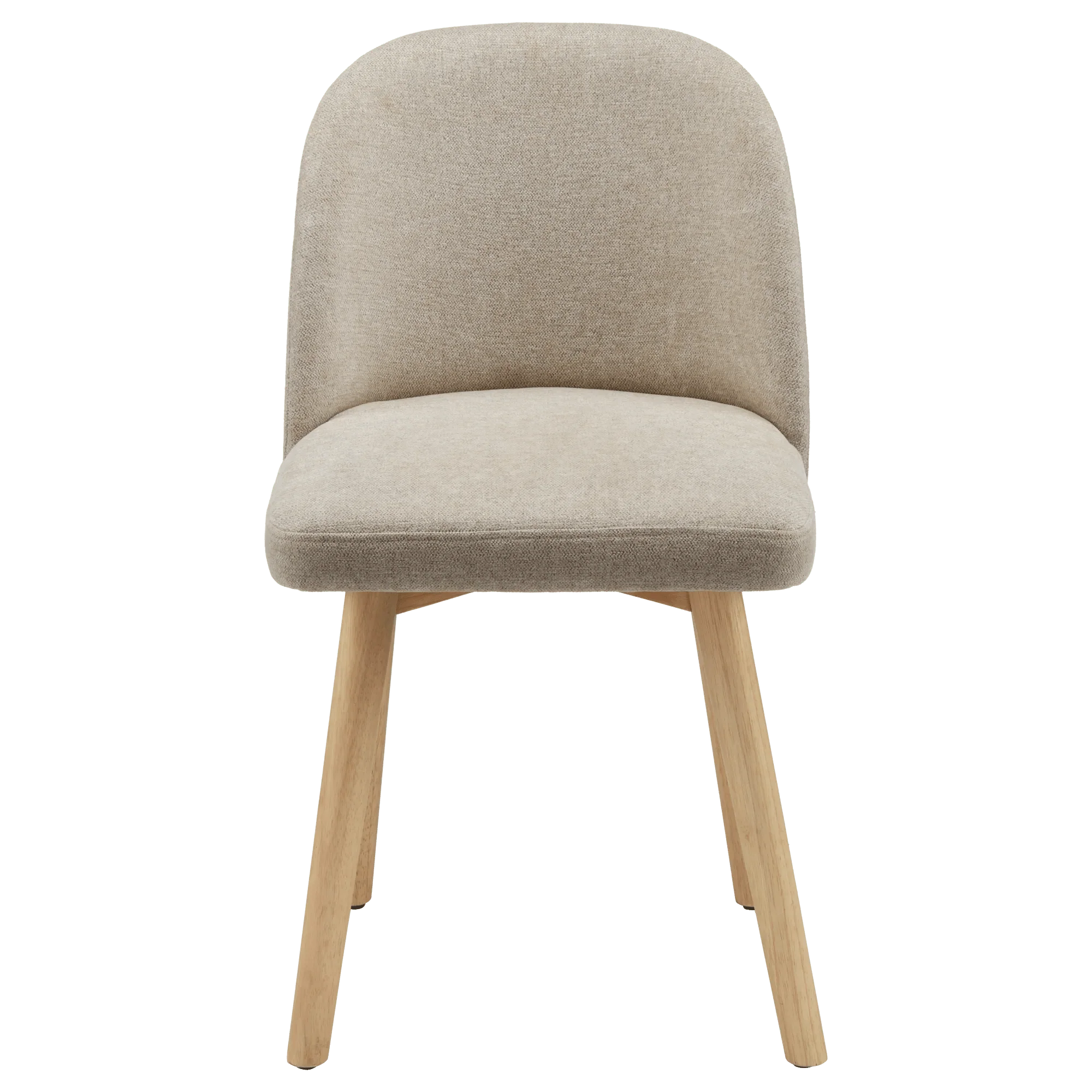 Fabric and Natural Wood Dining Chair - Image 4